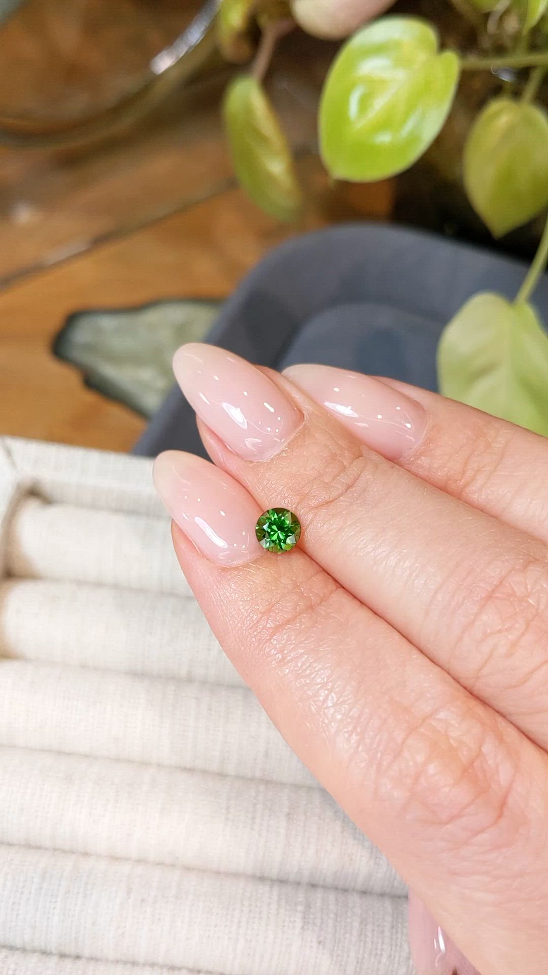 0.62 Ct. Tsavorite Garnet from Tanzania Size Video