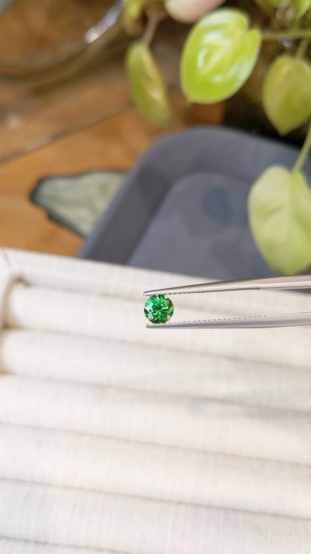 0.62 Ct. Tsavorite Garnet from Tanzania Size Video