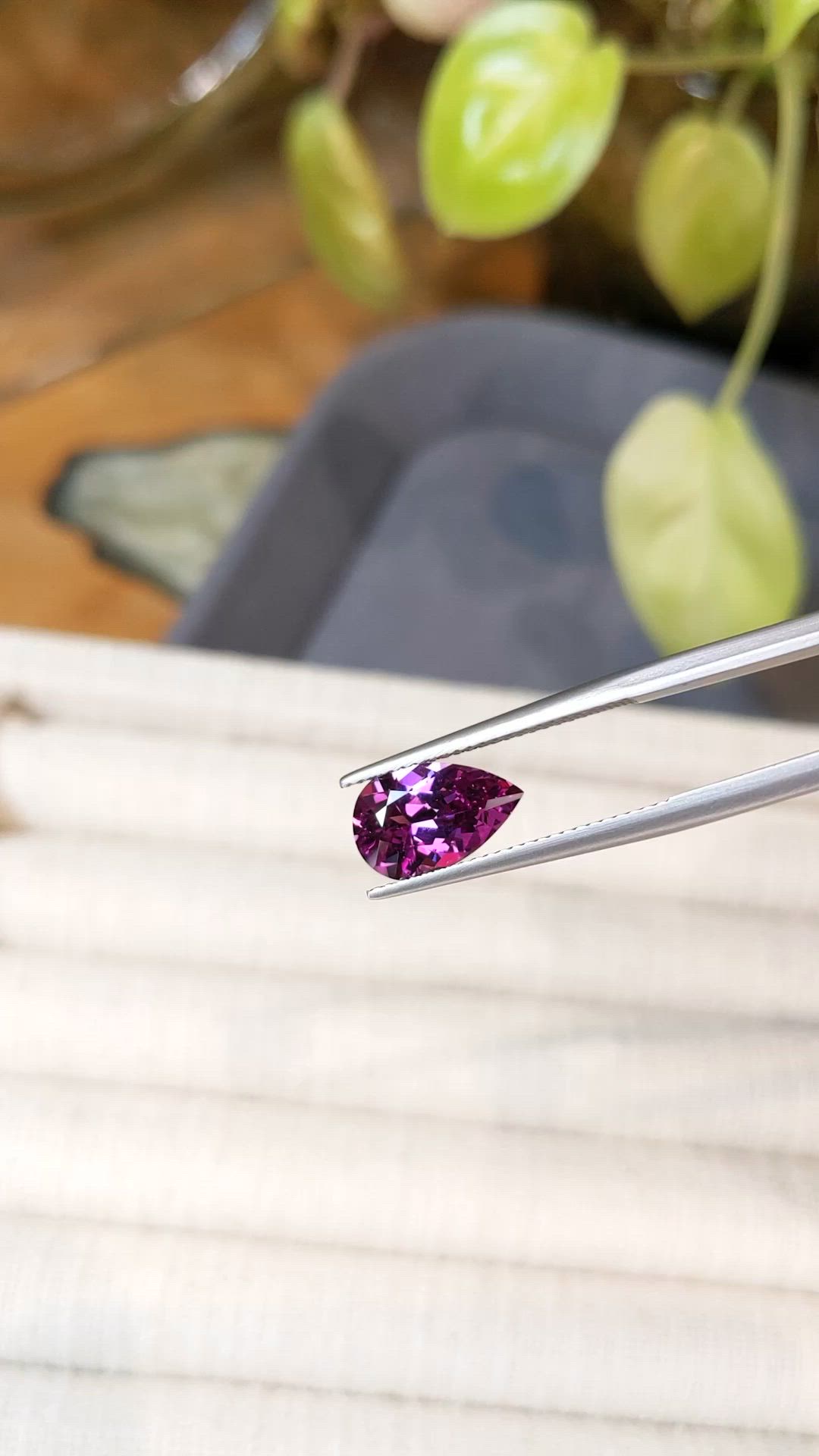 2.63 Ct. Purplish Pink Garnet from Tanzania Size Video