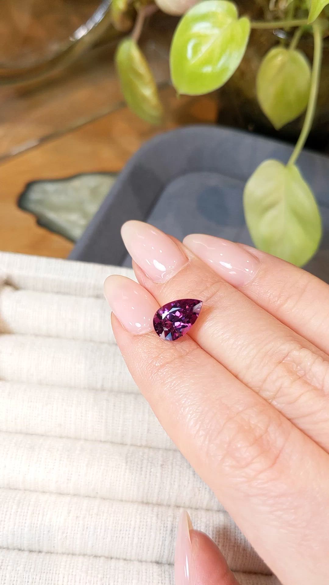 2.63 Ct. Purplish Pink Garnet from Tanzania Size Video