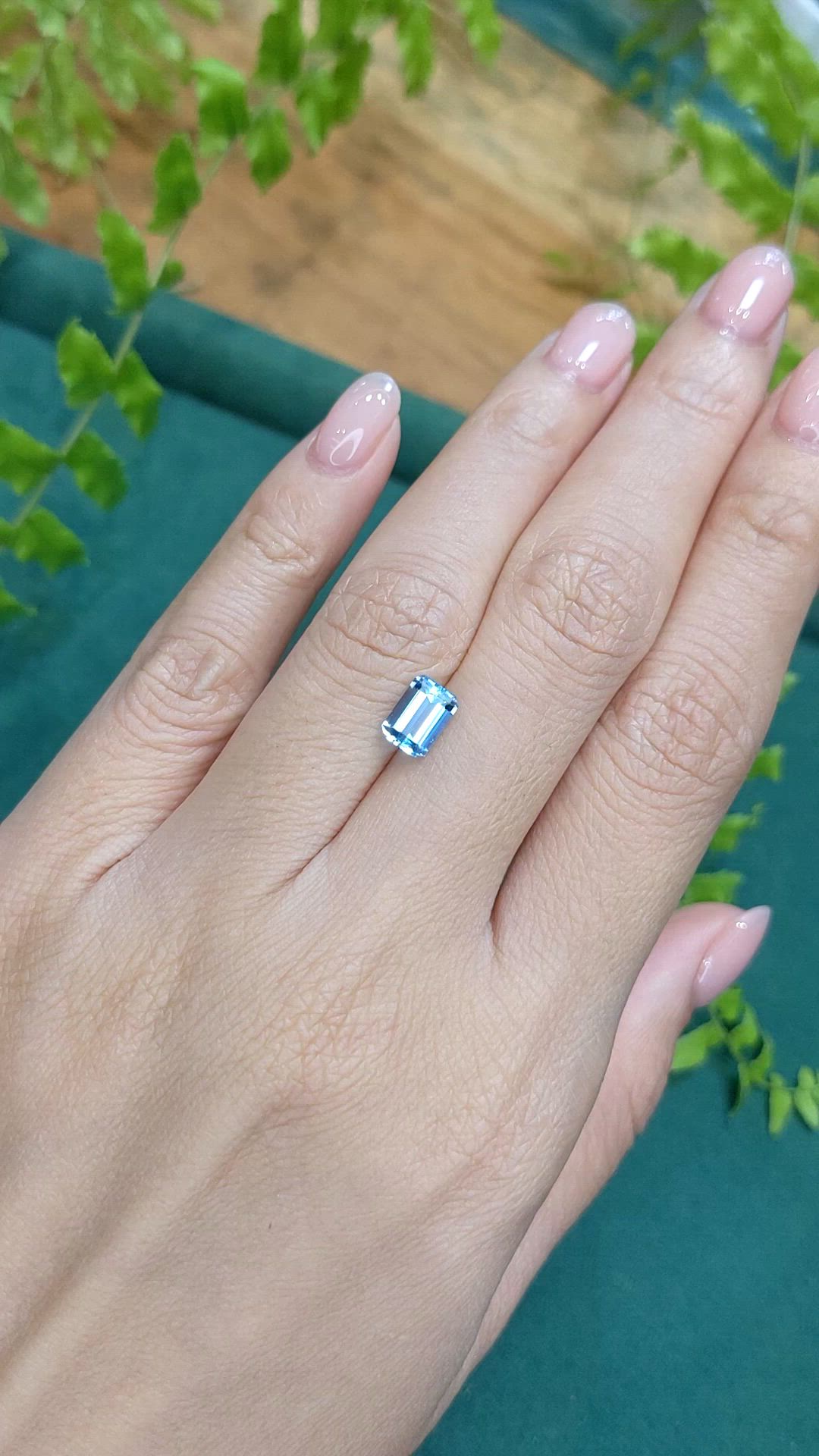 1.06 Ct. Blue Aquamarine from Brazil Size Video