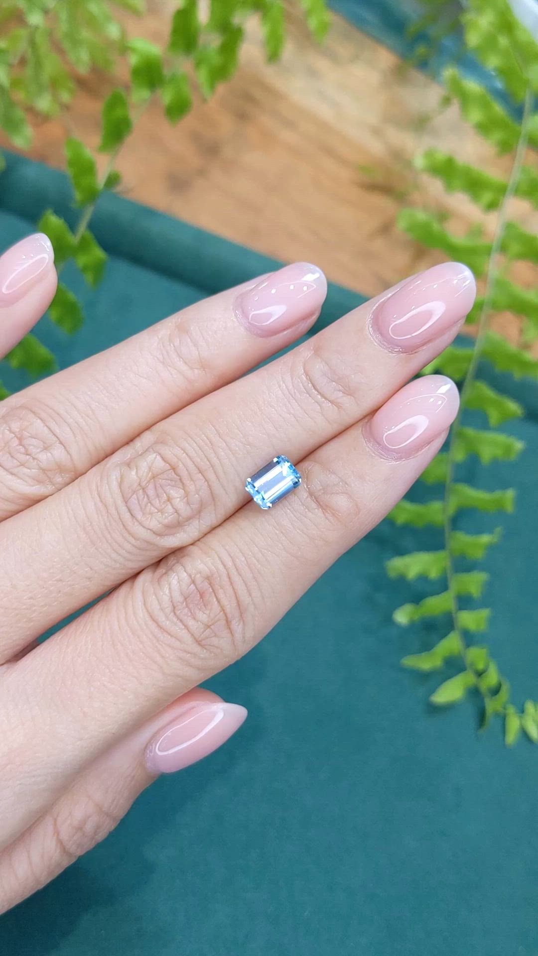 1.06 Ct. Blue Aquamarine from Brazil Size Video