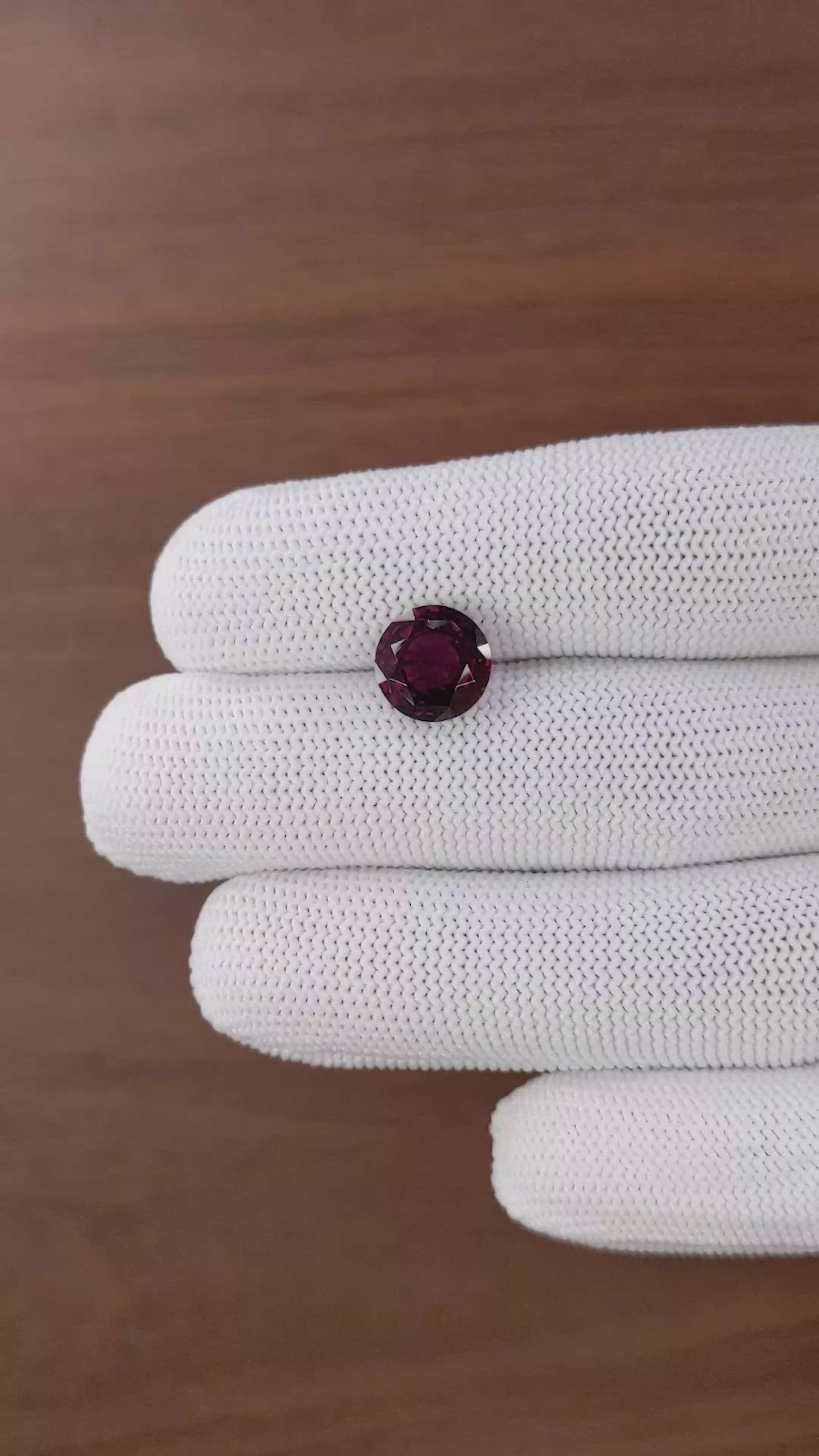 4.86 Ct. Purplish Red Garnet from South Africa Size Video