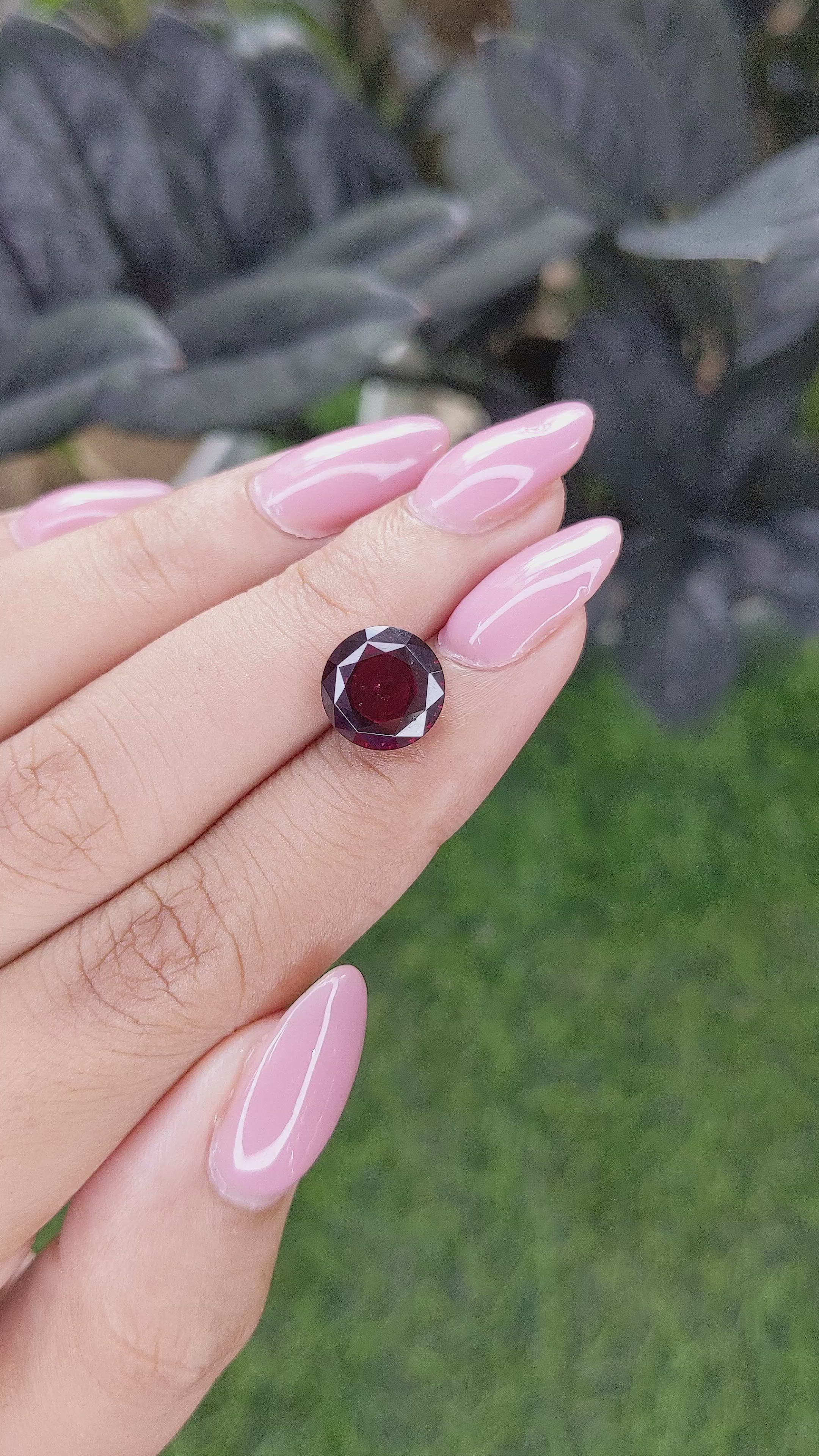 4.86 Ct. Purplish Red Garnet from South Africa Size Video