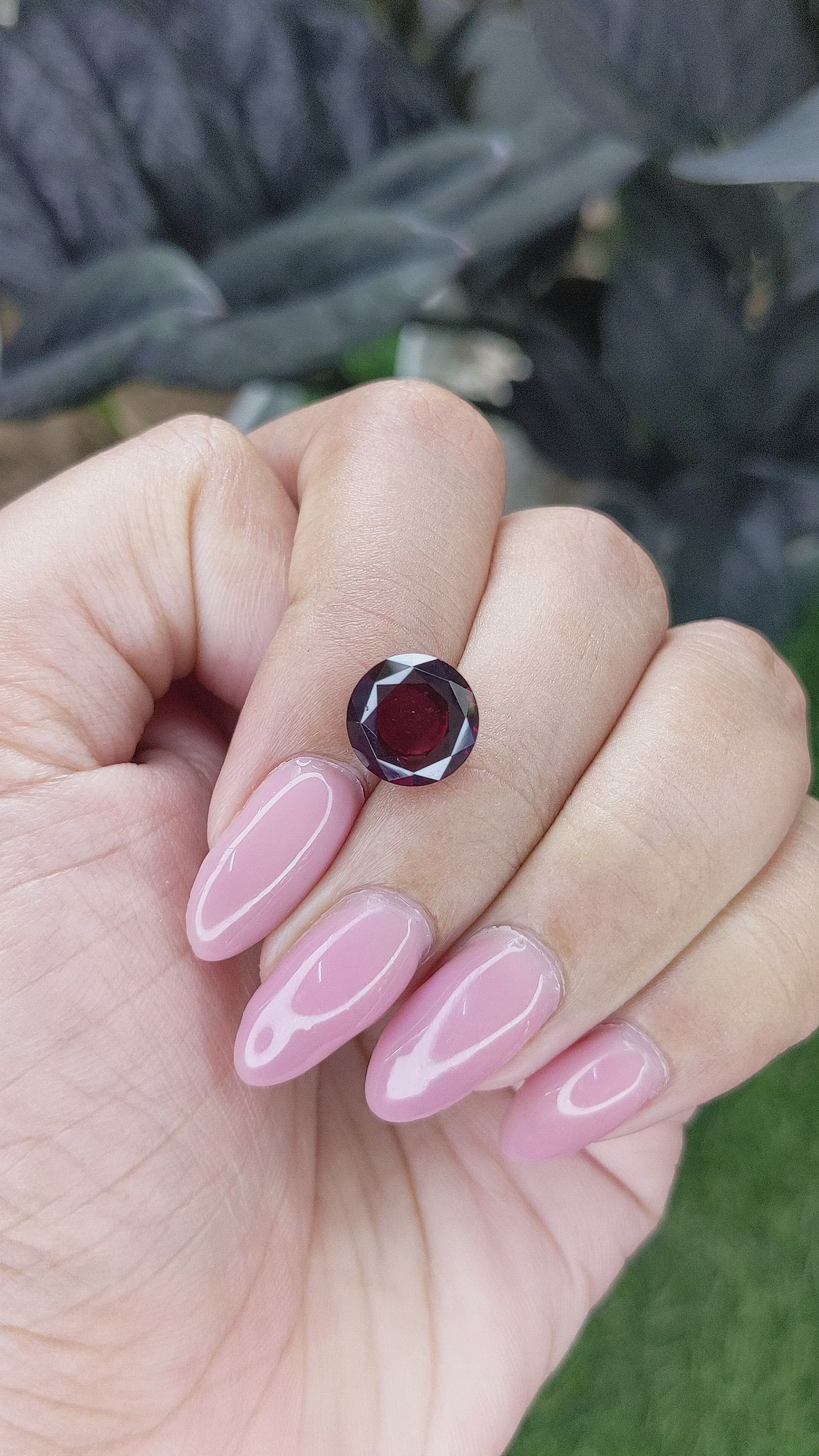 4.86 Ct. Purplish Red Garnet from South Africa Size Video