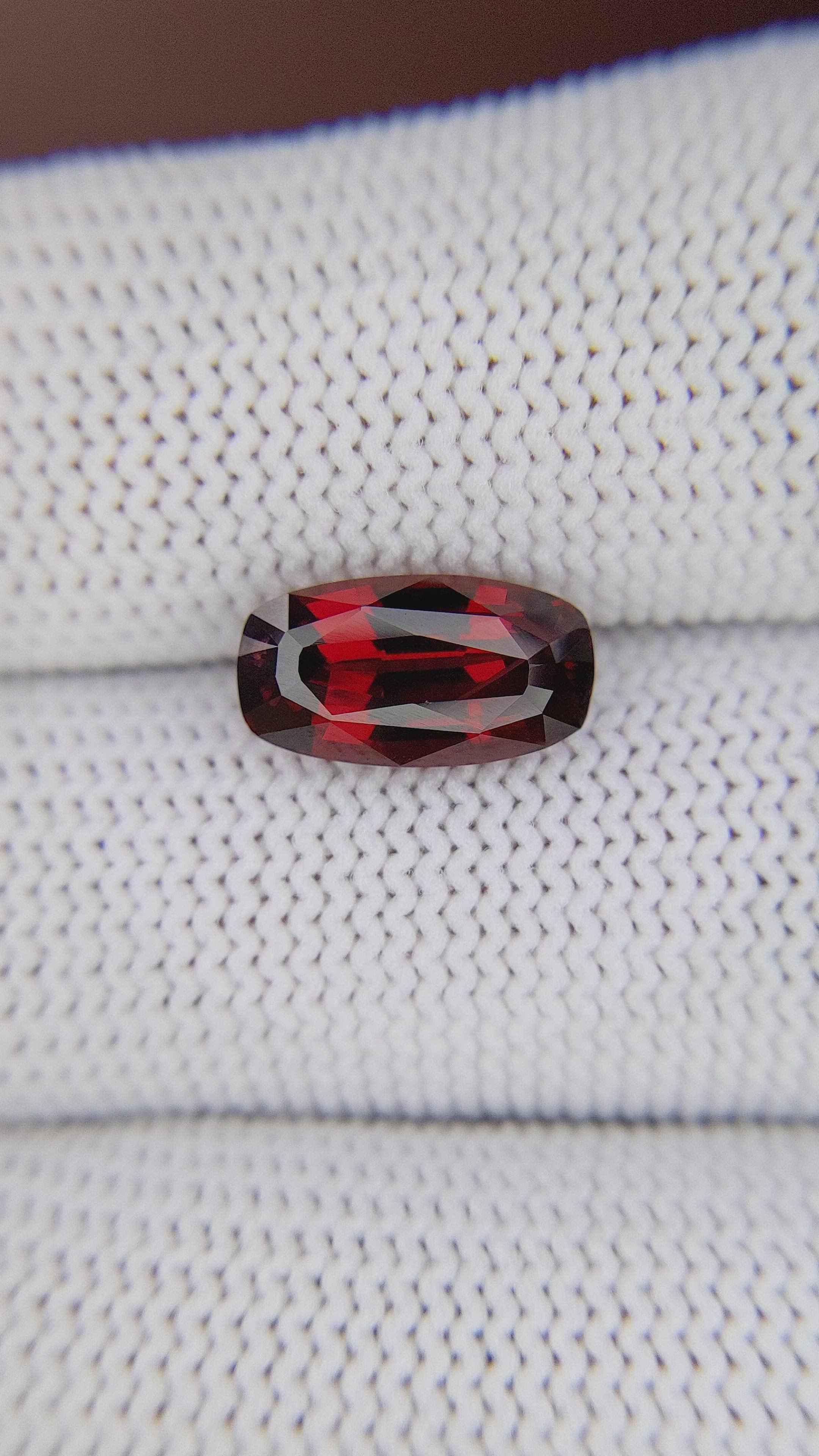 4.11 Ct. Red Garnet from South Africa Size Video