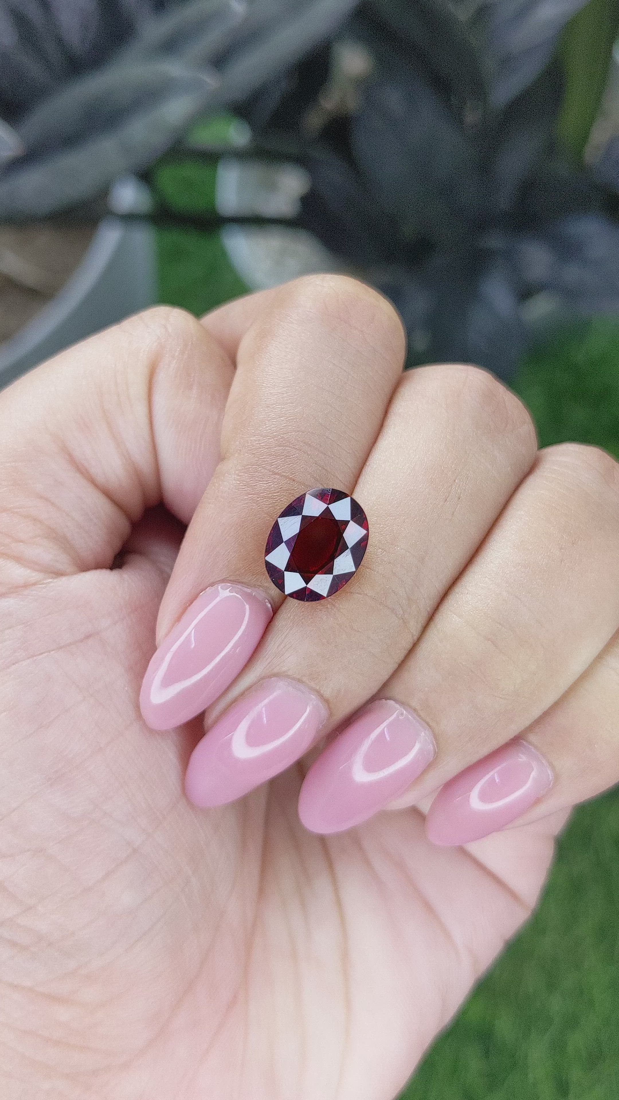 4.89 Ct. Orangish Red Garnet from Ceylon (Sri Lanka) Size Video