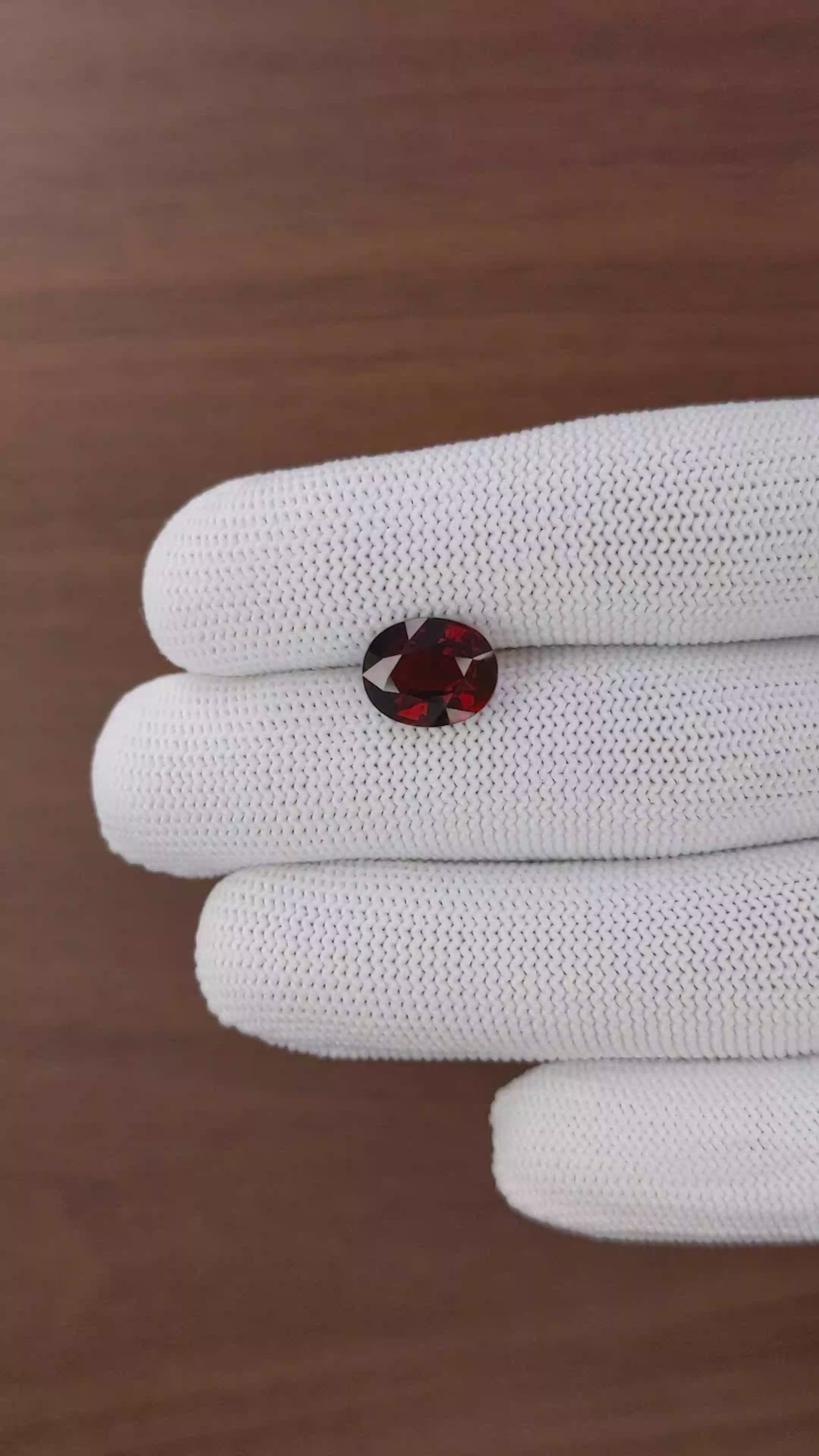 4.89 Ct. Orangish Red Garnet from Ceylon (Sri Lanka) Size Video