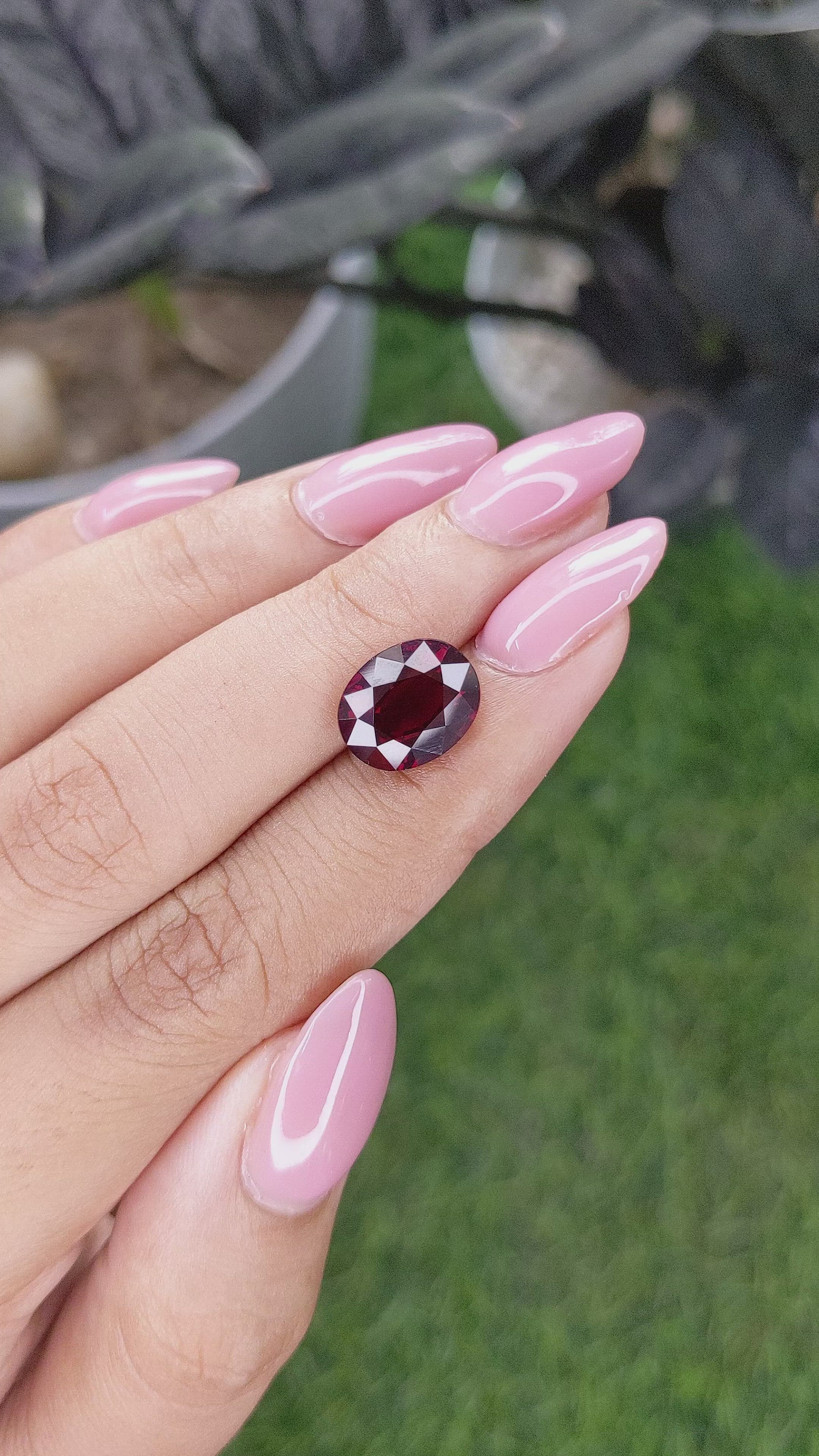 4.89 Ct. Orangish Red Garnet from Ceylon (Sri Lanka) Size Video