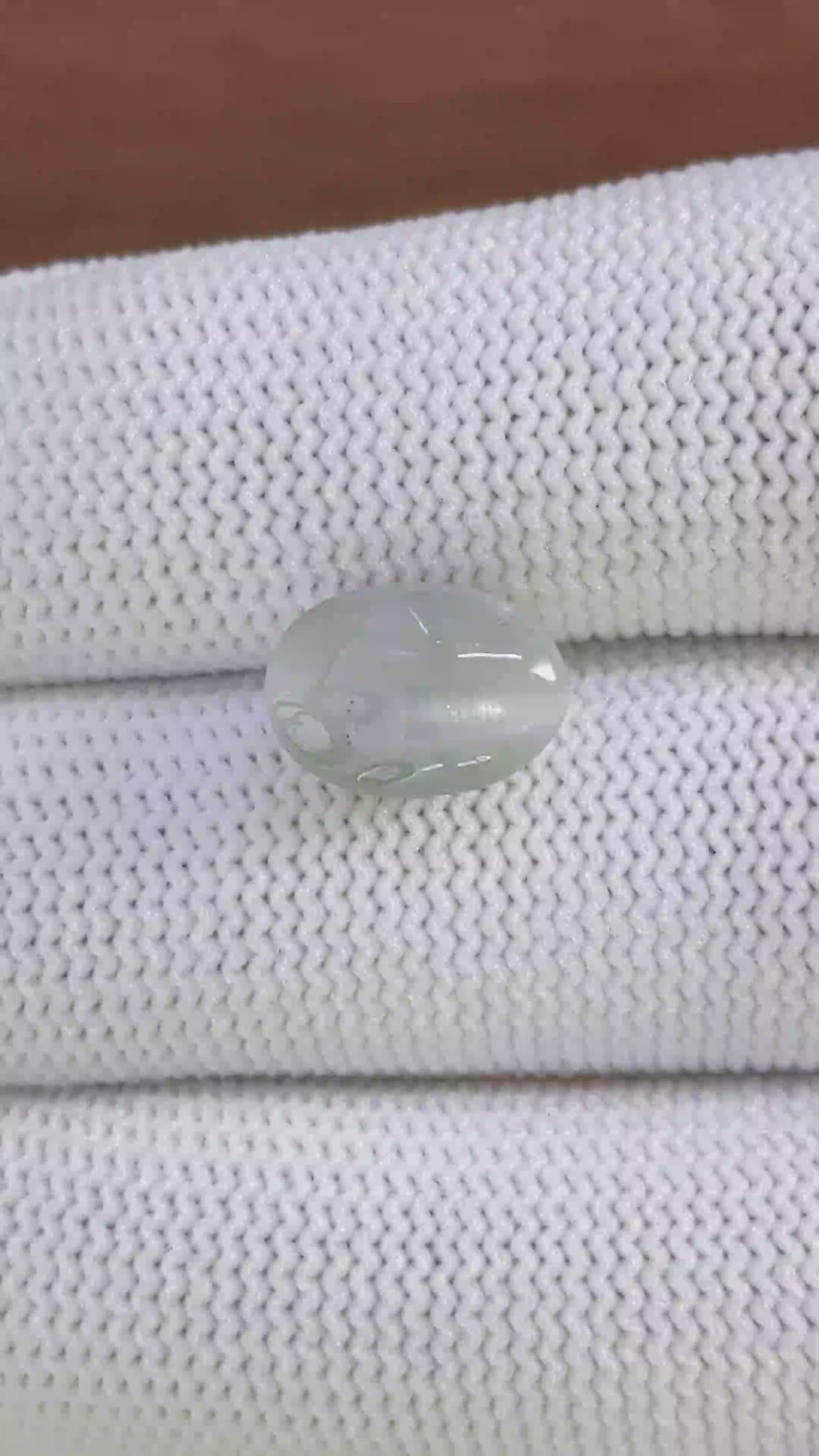 7.36 Ct. Green Cabochon Chrysoberyl from Ceylon (Sri Lanka) Size Video