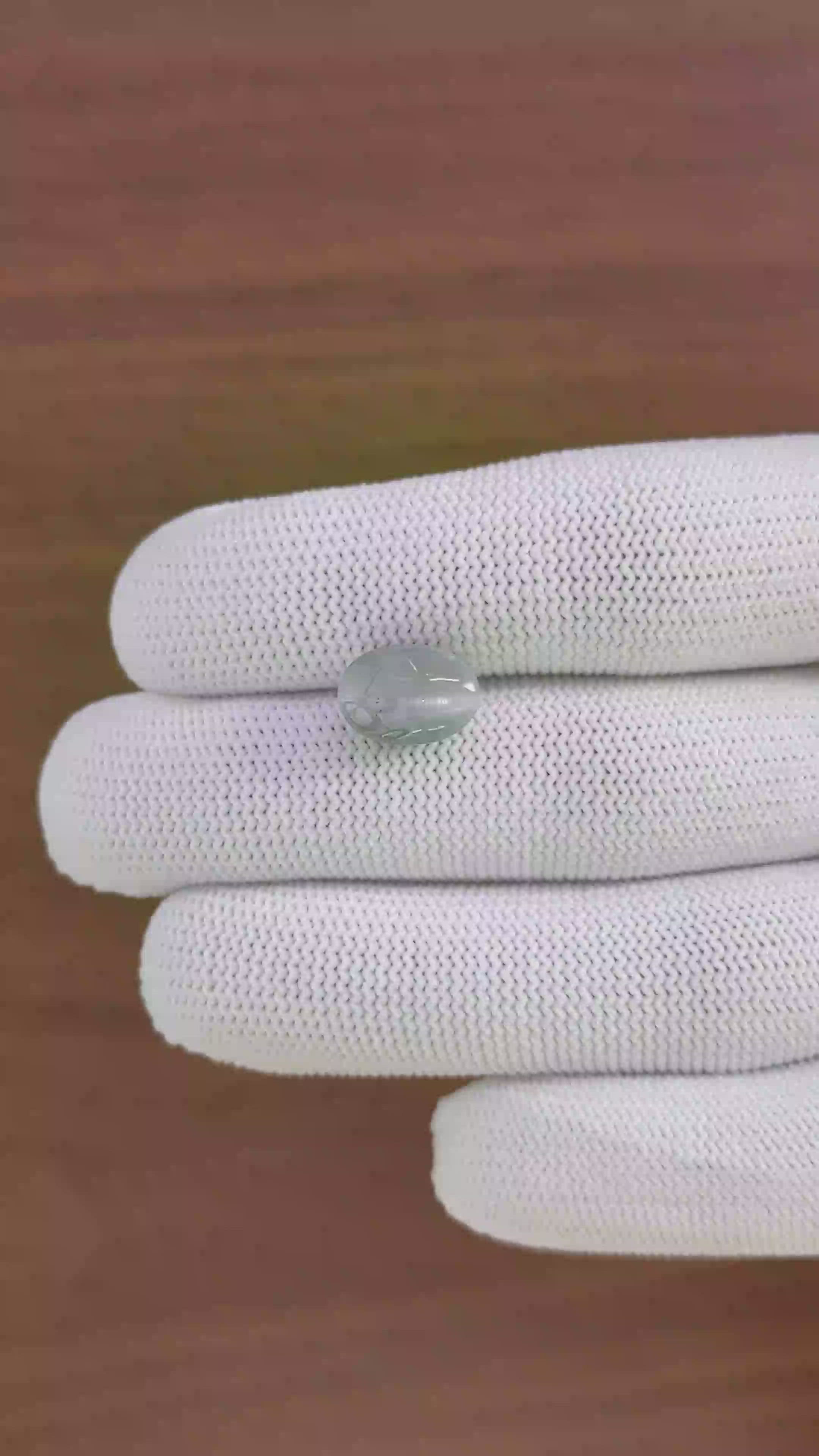 7.36 Ct. Green Cabochon Chrysoberyl from Ceylon (Sri Lanka) Size Video