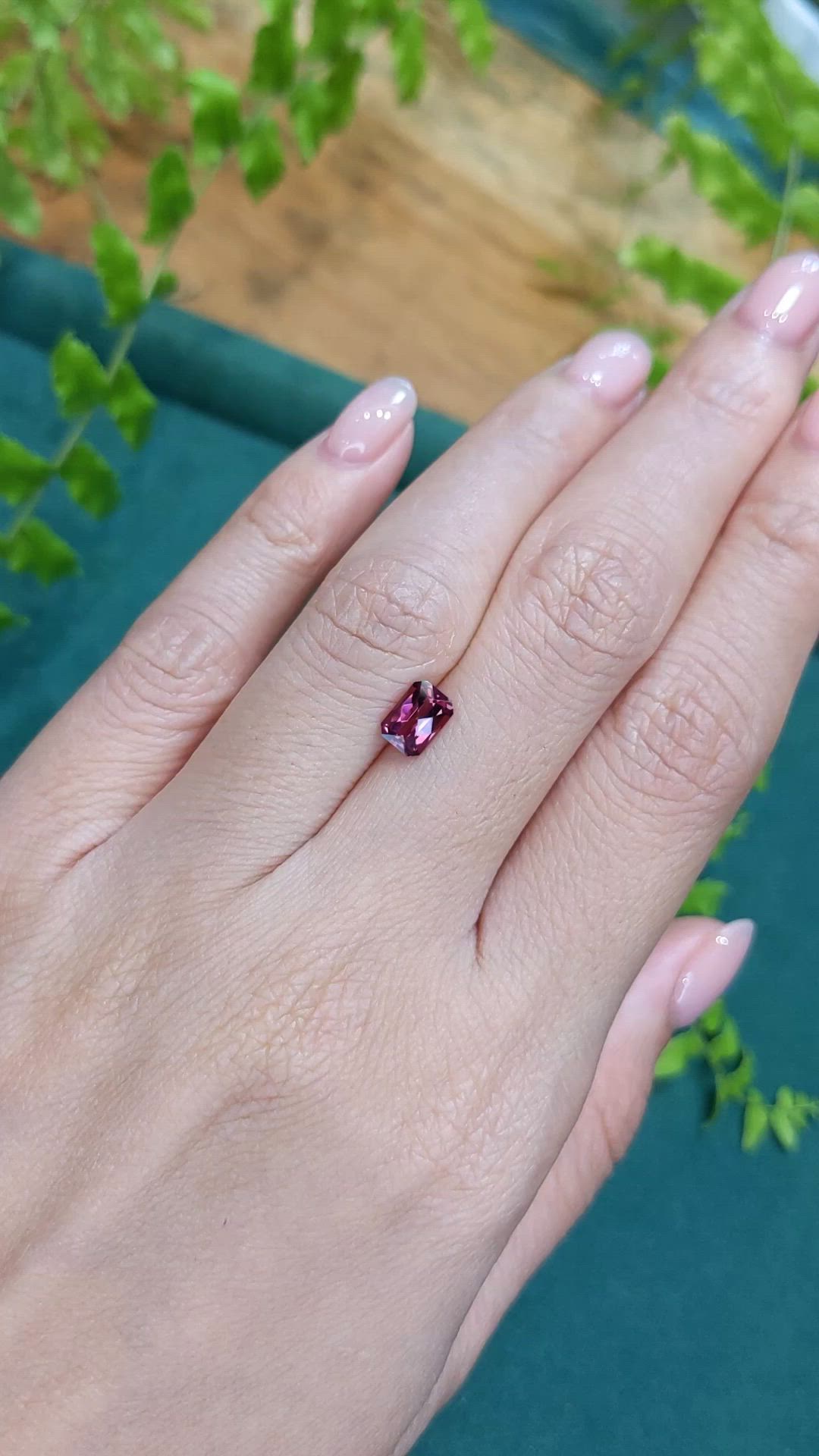 1.11 Ct. Purplish Red Rhodolite Garnet from Tanzania Size Video