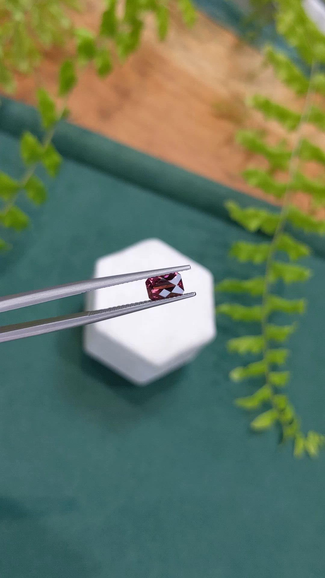 1.11 Ct. Purplish Red Rhodolite Garnet from Tanzania Size Video