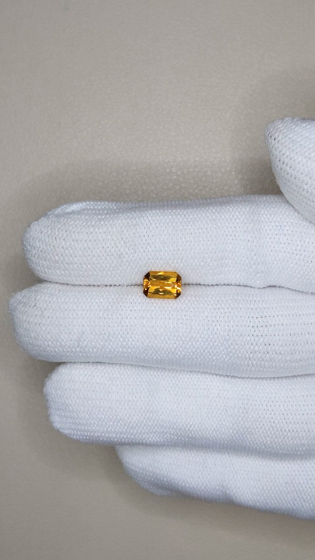 1.02 Ct. Yellowish Orange Citrine from Brazil Size Video