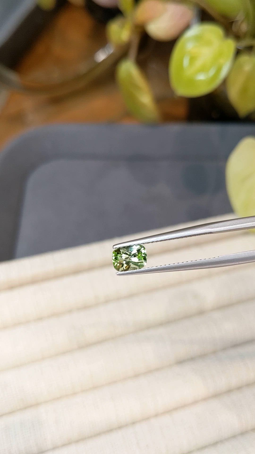 0.97 Ct. Green (Lime Green) Peridot from Burma (Myanmar) Size Video