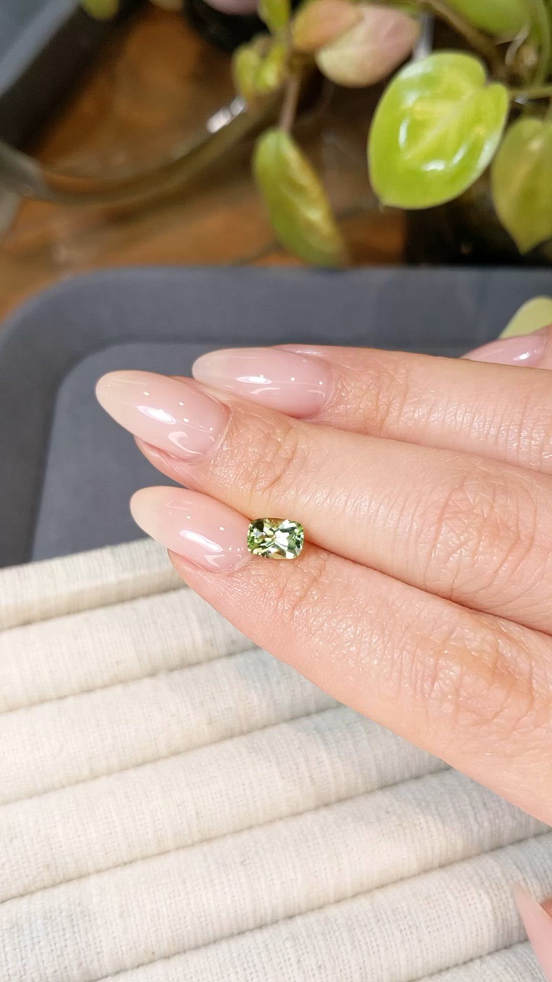 0.97 Ct. Green (Lime Green) Peridot from Burma (Myanmar) Size Video