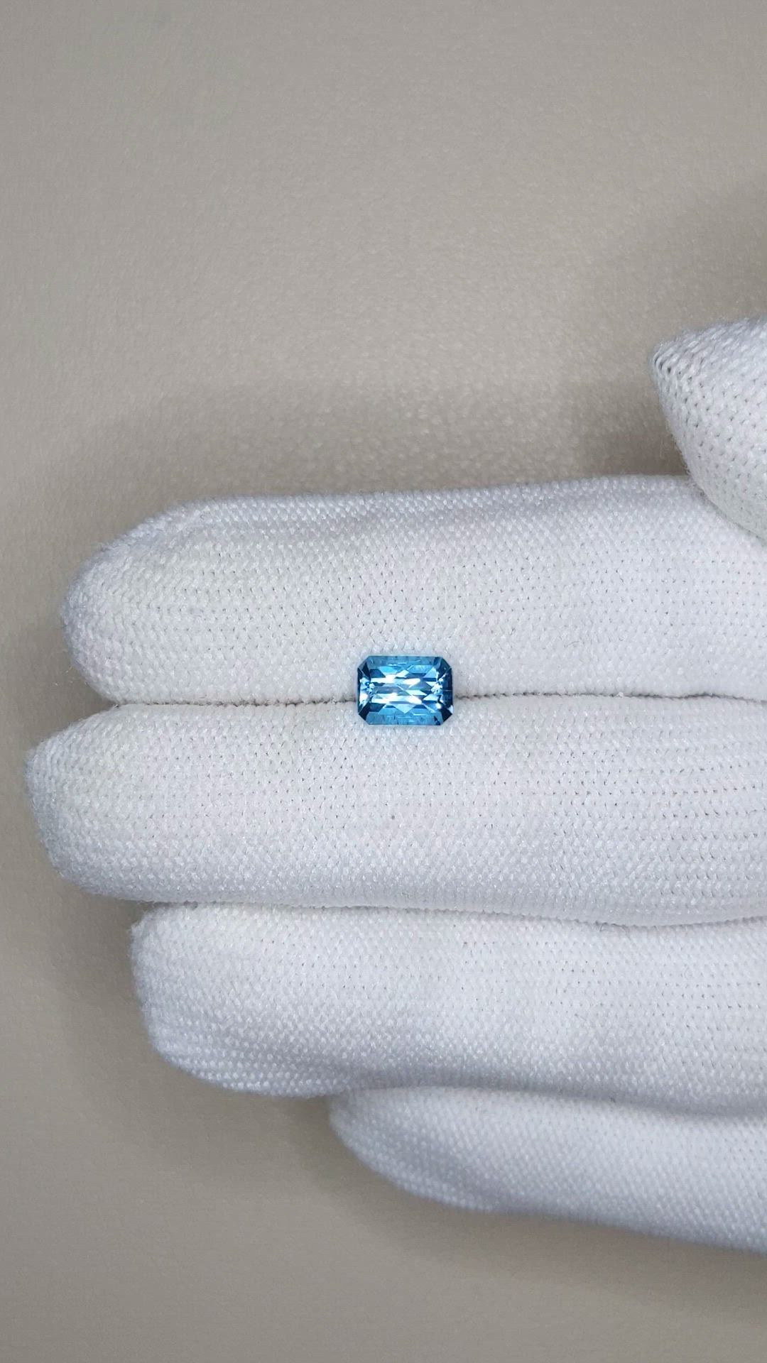 1.42 Ct. Swiss Blue Topaz from Brazil Size Video