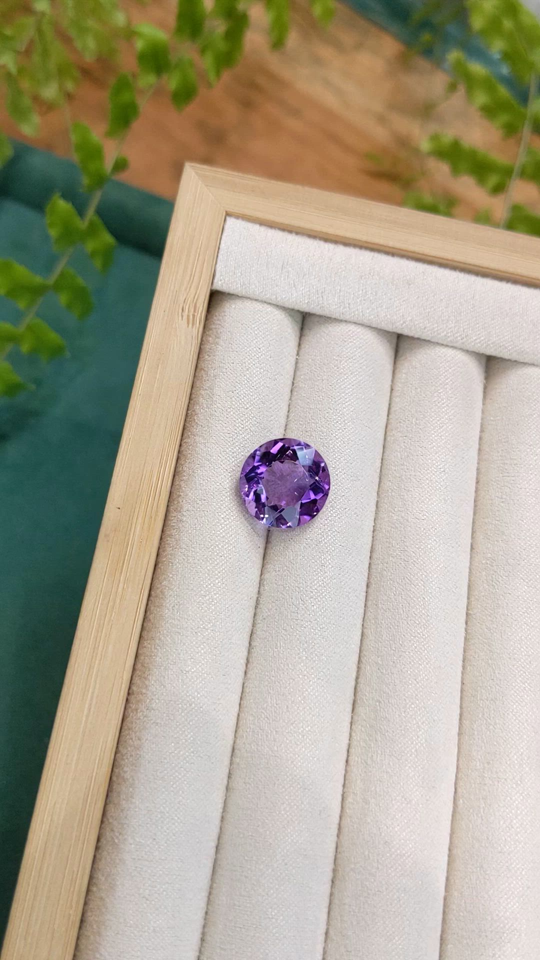 8.36 Ct. Purple Amethyst from Brazil Size Video