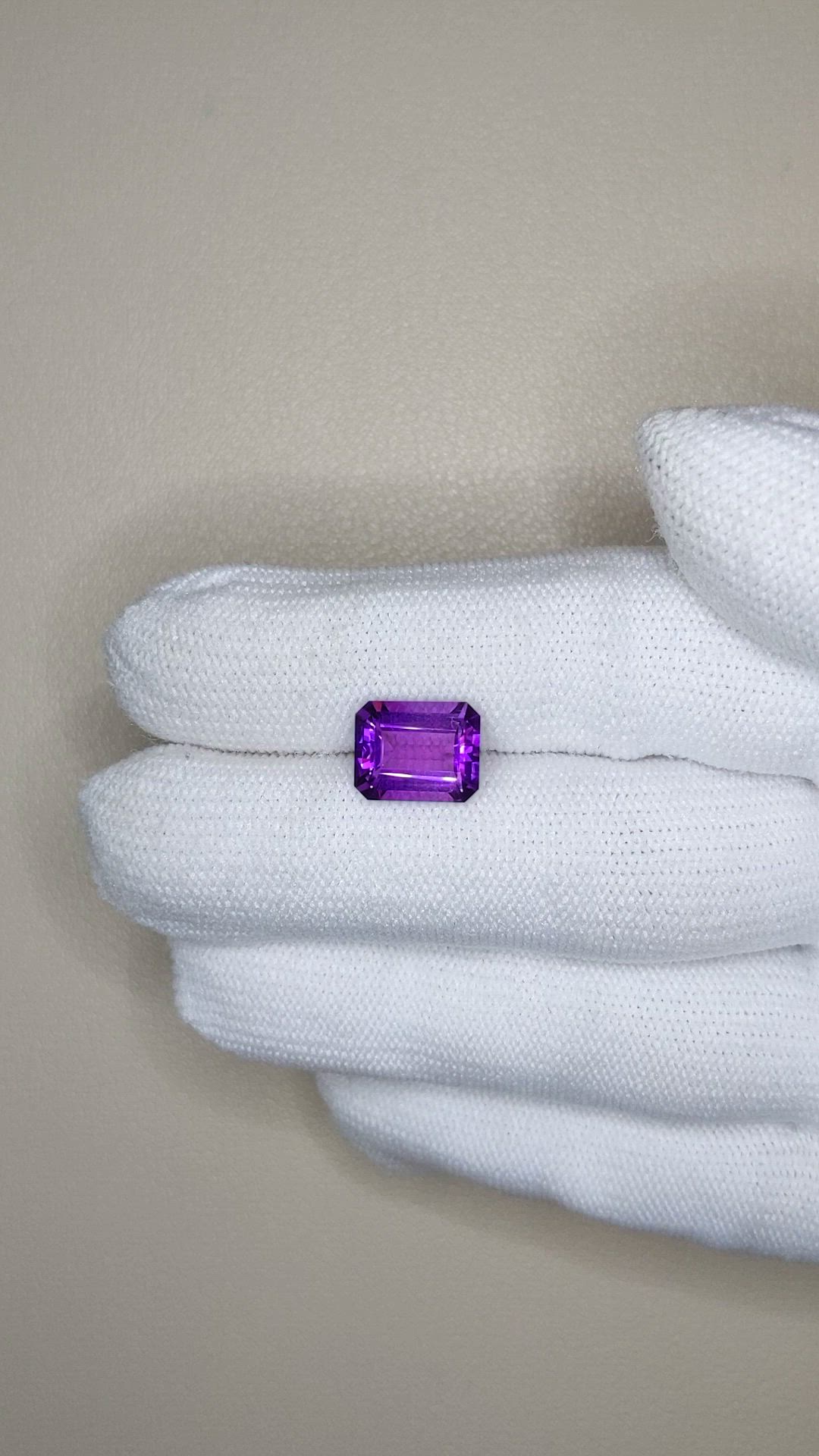 2.88 Ct. Purple Amethyst from Brazil Size Video