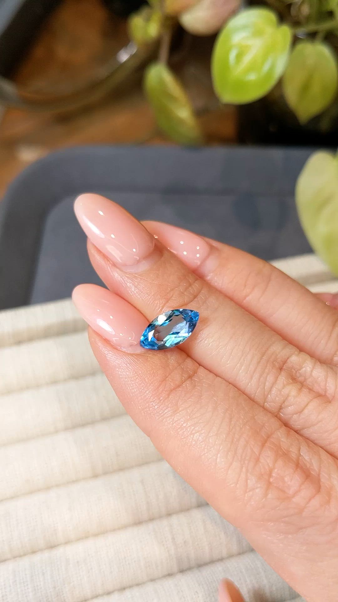 2.00 Ct. Swiss Blue Topaz from Brazil Size Video
