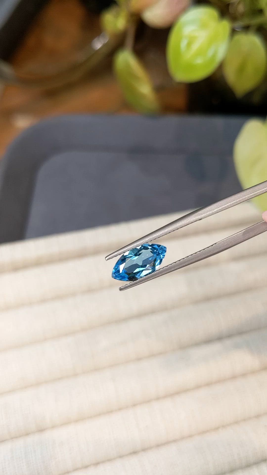 2.00 Ct. Swiss Blue Topaz from Brazil Size Video