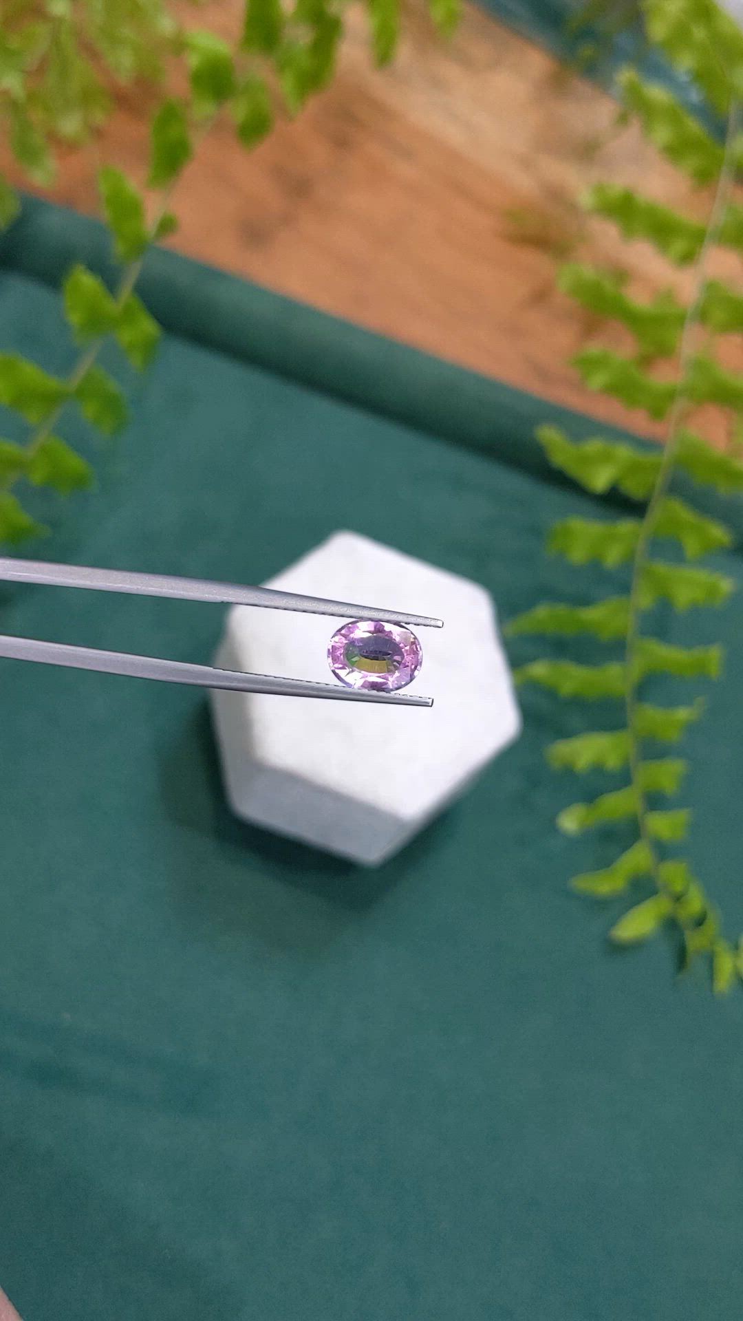 1.44 Ct. Pinkish Purple Amethyst from Brazil Size Video