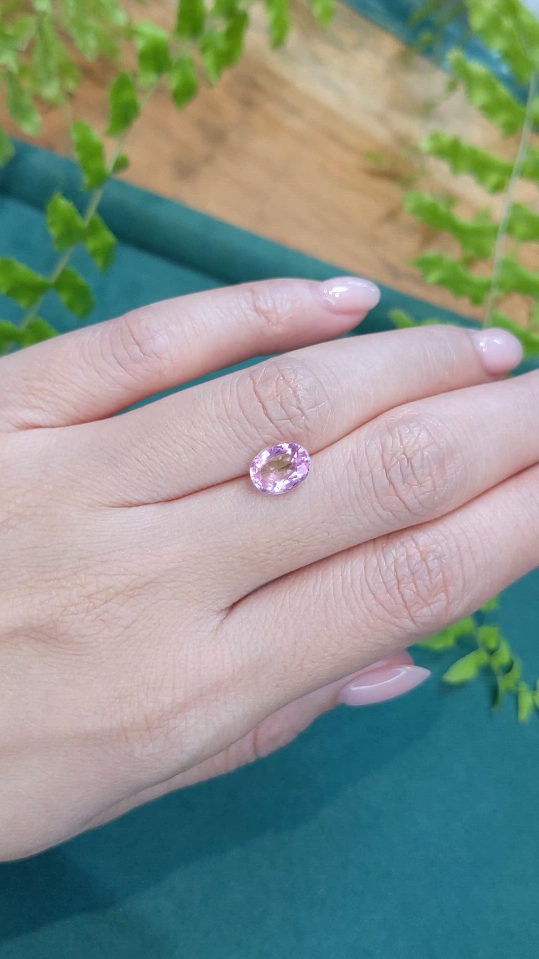 1.44 Ct. Pinkish Purple Amethyst from Brazil Size Video