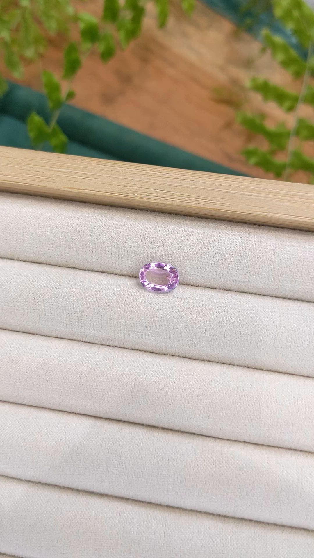1.44 Ct. Pinkish Purple Amethyst from Brazil Size Video