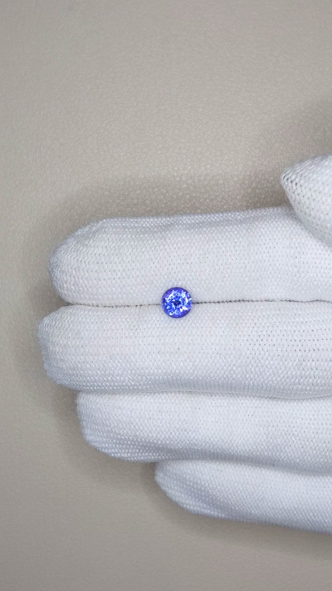 0.69 Ct. Violetish Blue Tanzanite from Tanzania Size Video