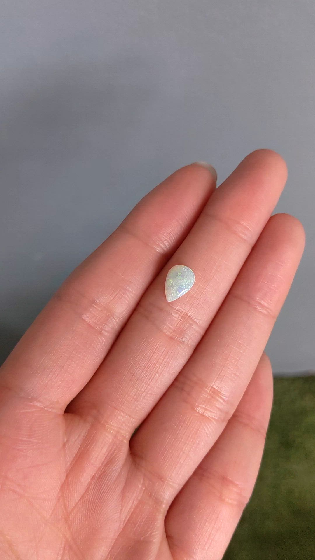 0.55 Ct. Multi Color Cabochon White Opal (Light Opal) from Australia Size Video