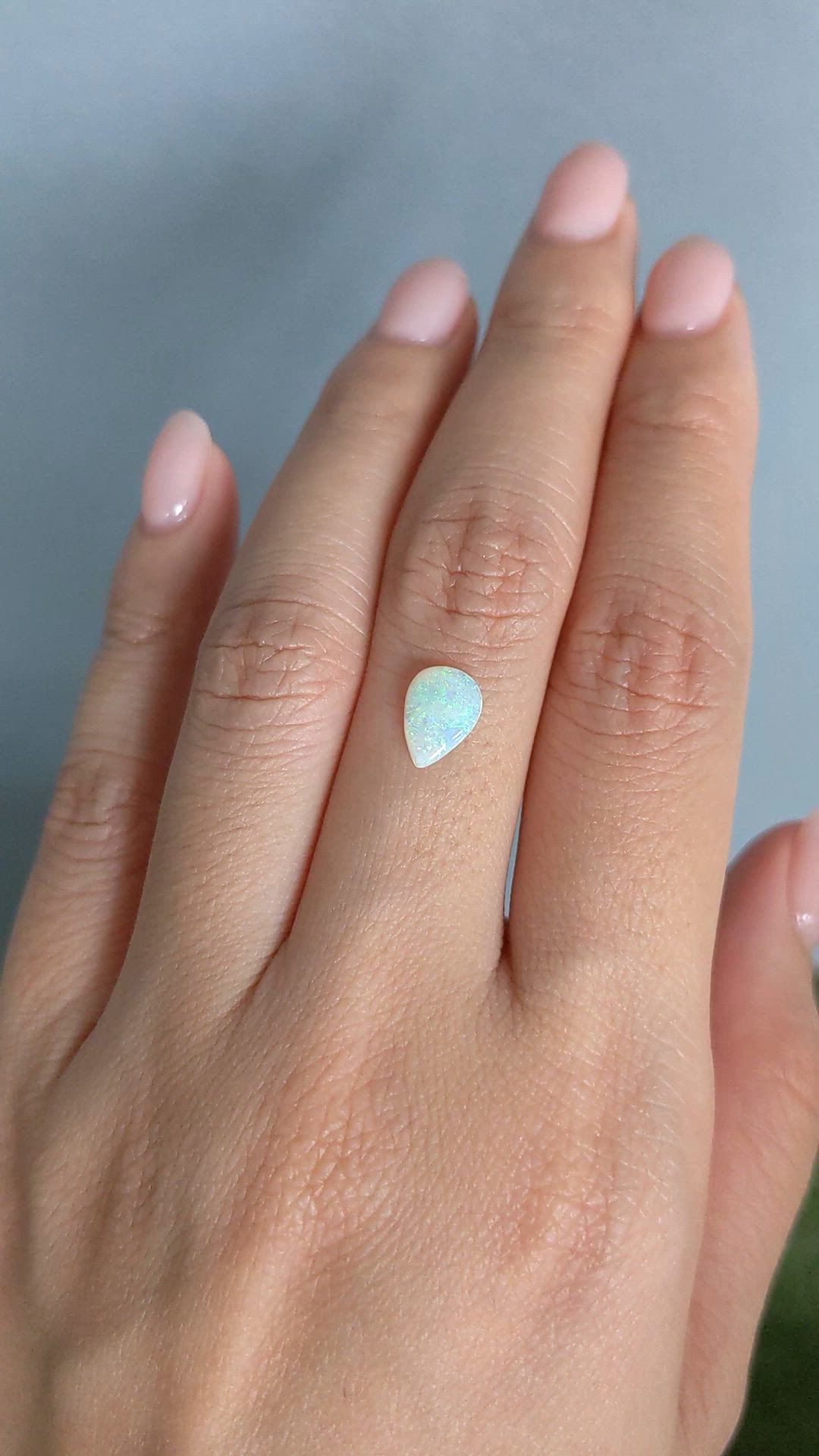 0.55 Ct. Multi Color Cabochon White Opal (Light Opal) from Australia Size Video