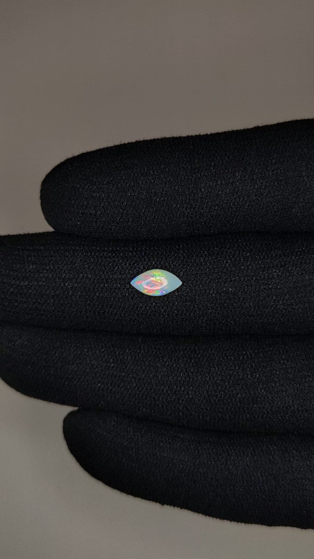 0.37 Ct. Multi Color Cabochon White Opal (Light Opal) from Australia Size Video