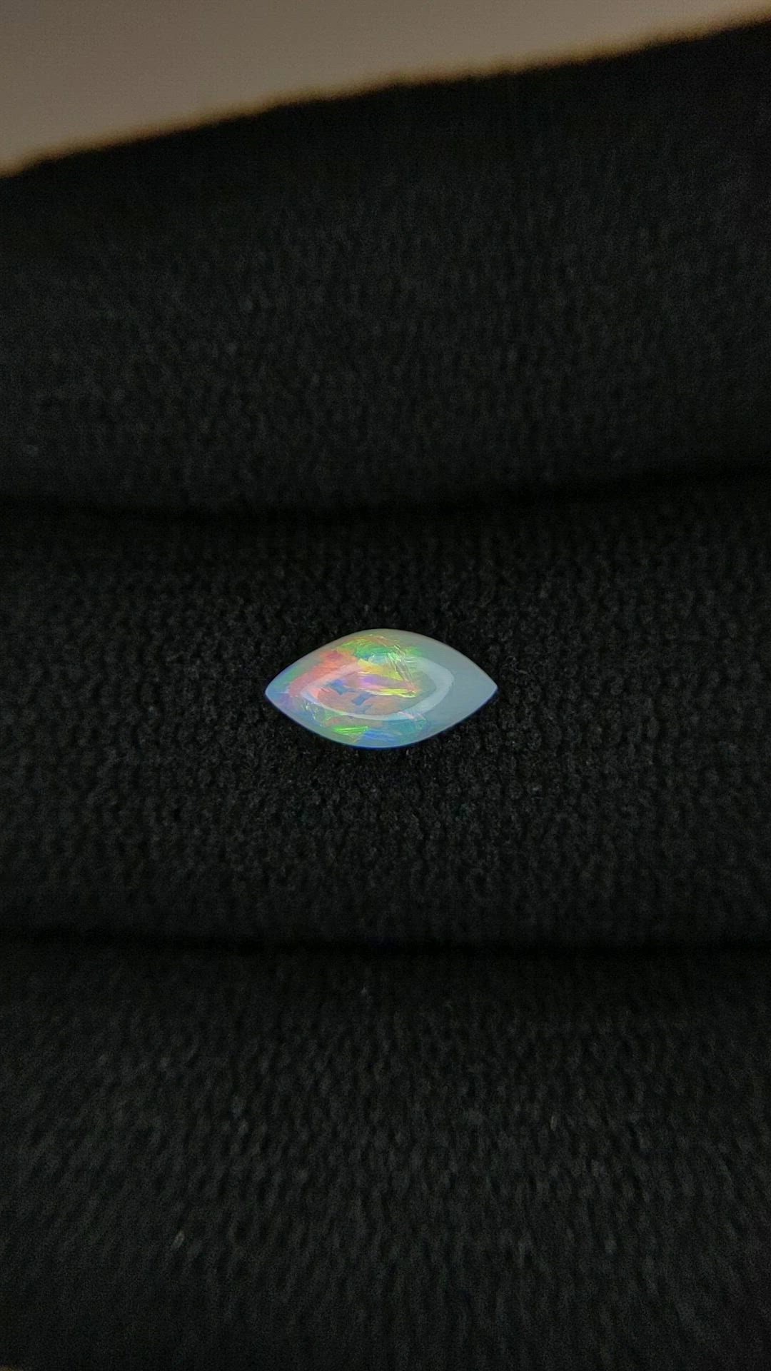0.37 Ct. Multi Color Cabochon White Opal (Light Opal) from Australia Size Video