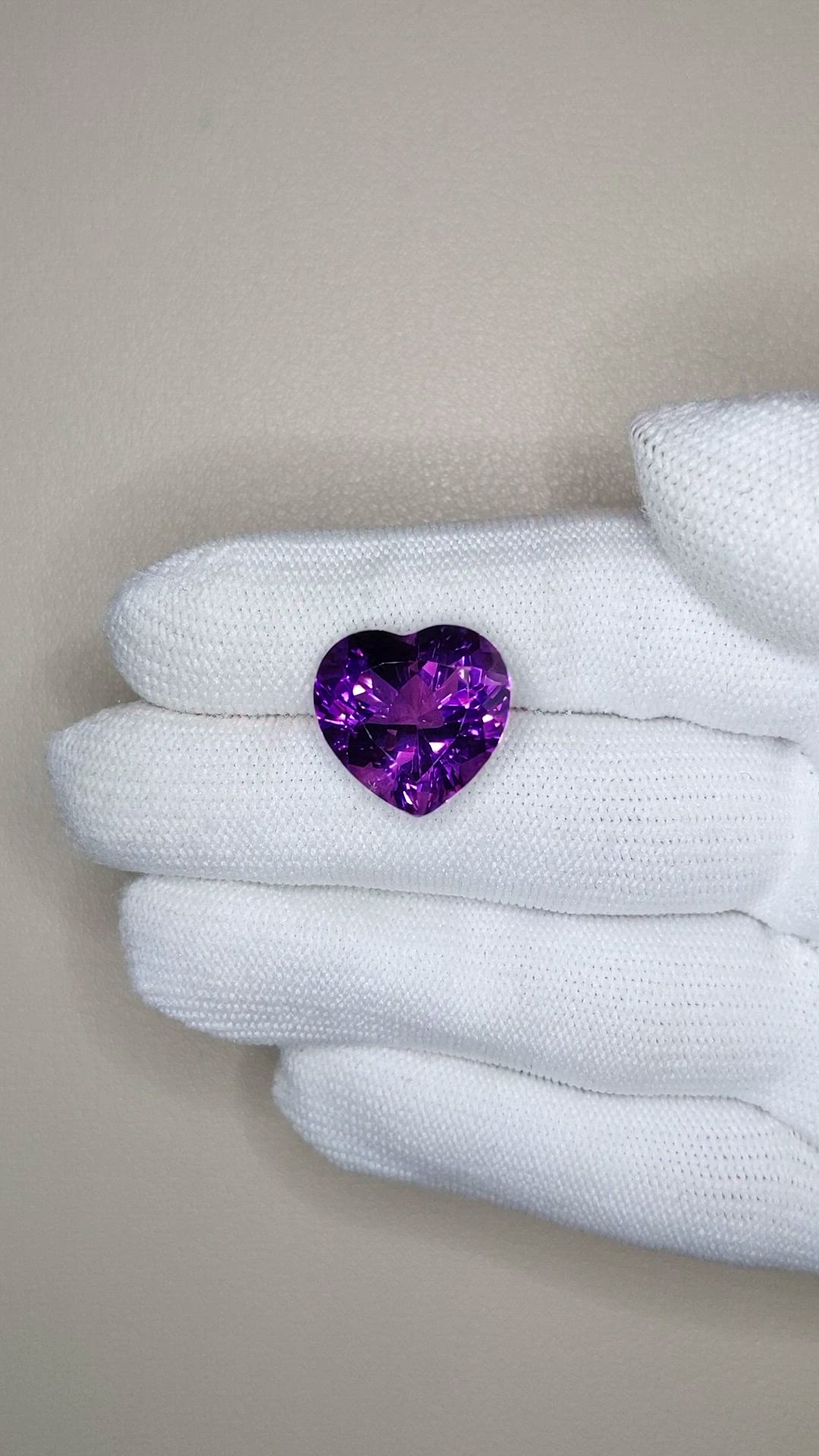 11.54 Ct. Purple Amethyst from Brazil Size Video