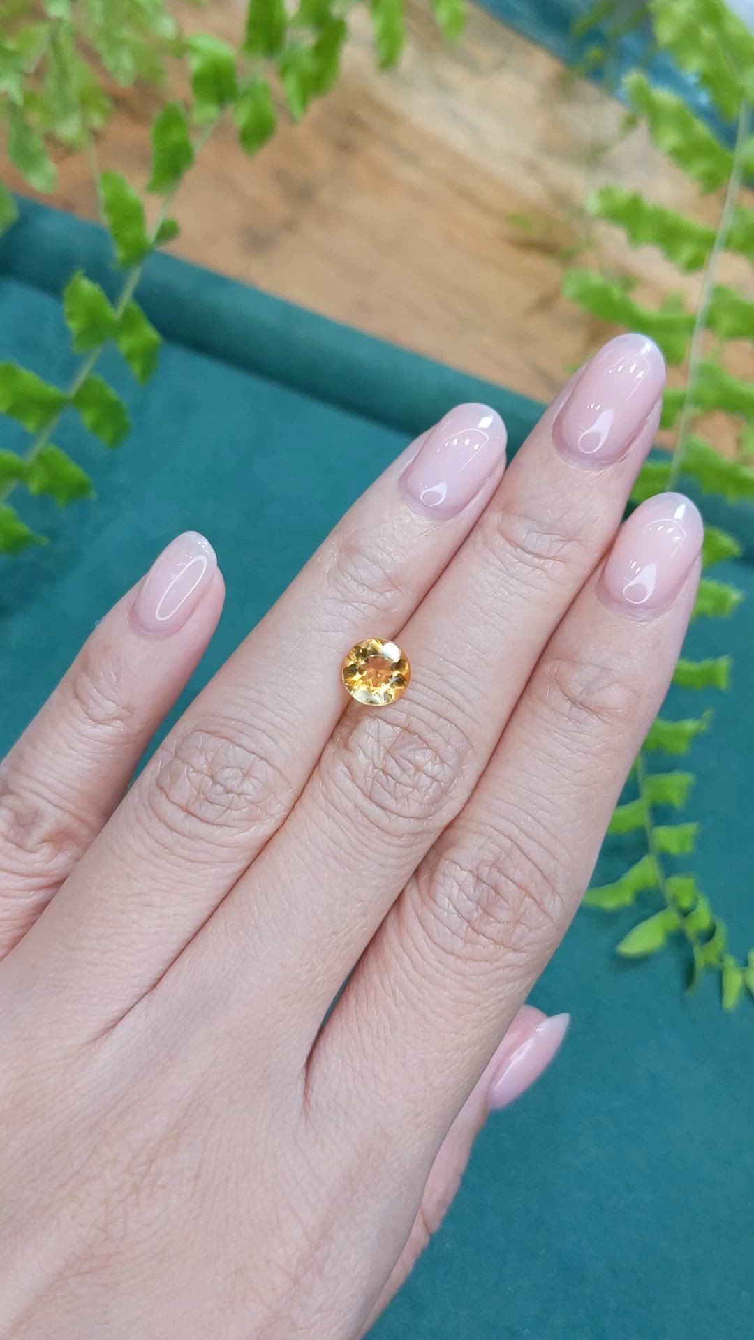 1.24 Ct. Orangish Yellow Citrine from Brazil Size Video