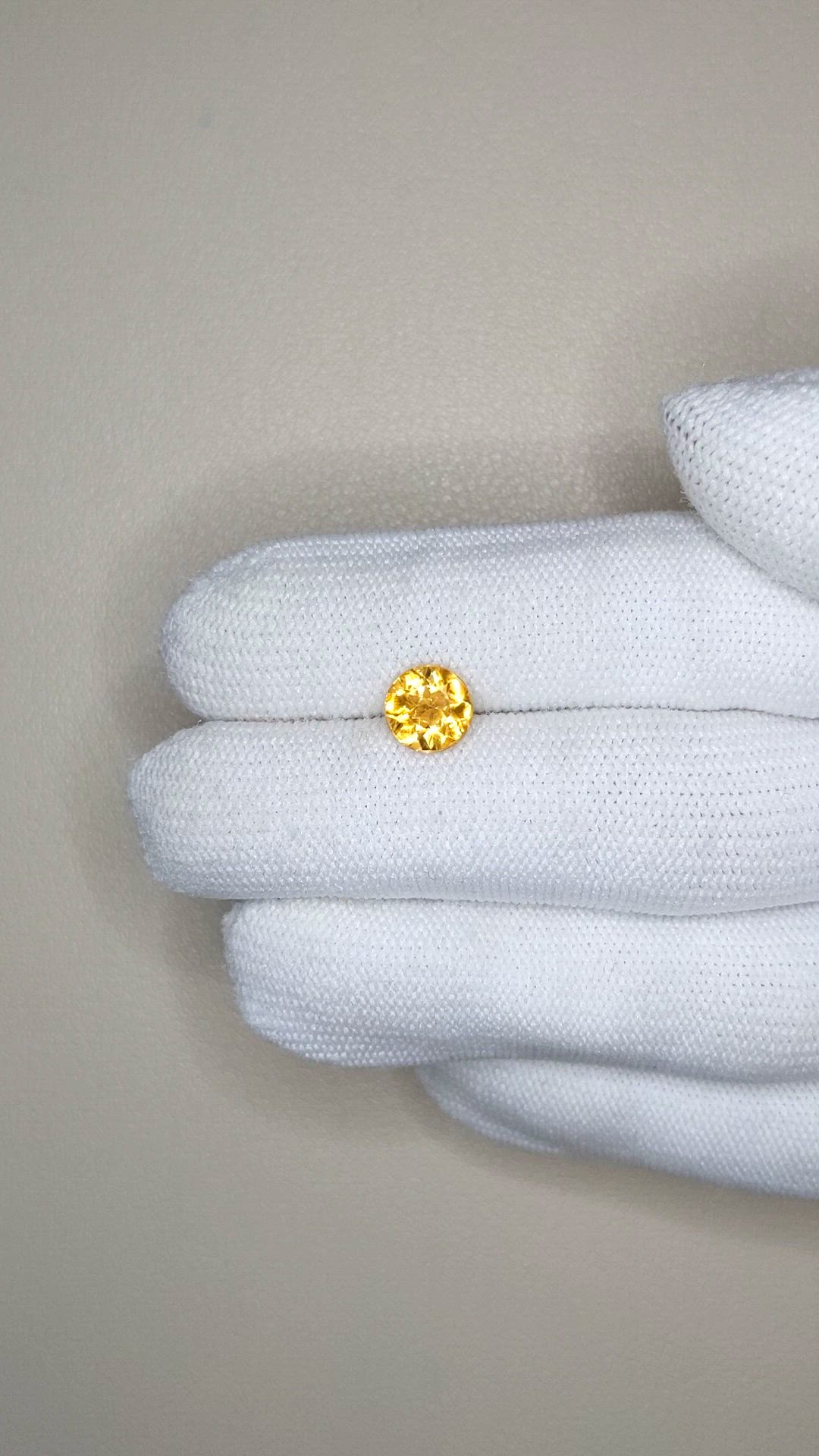1.24 Ct. Orangish Yellow Citrine from Brazil Size Video
