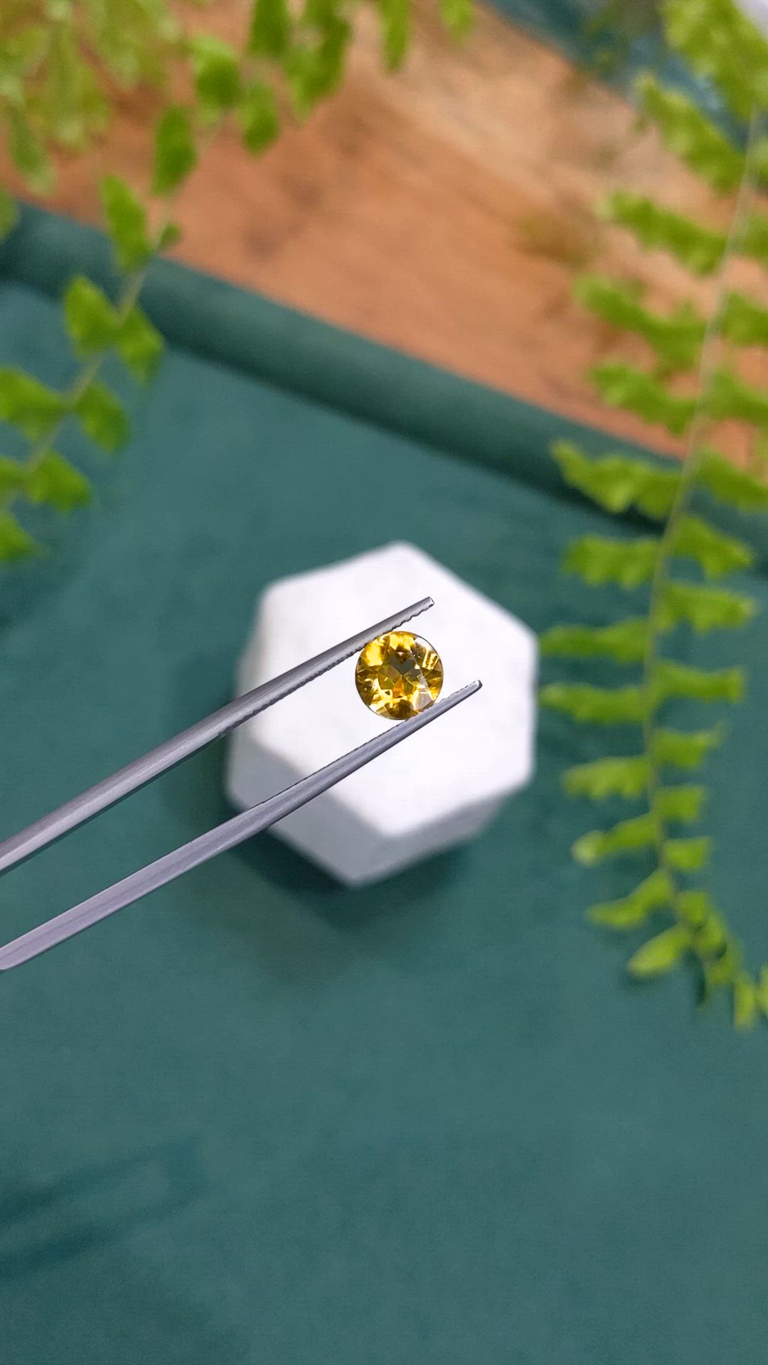 1.24 Ct. Orangish Yellow Citrine from Brazil Size Video