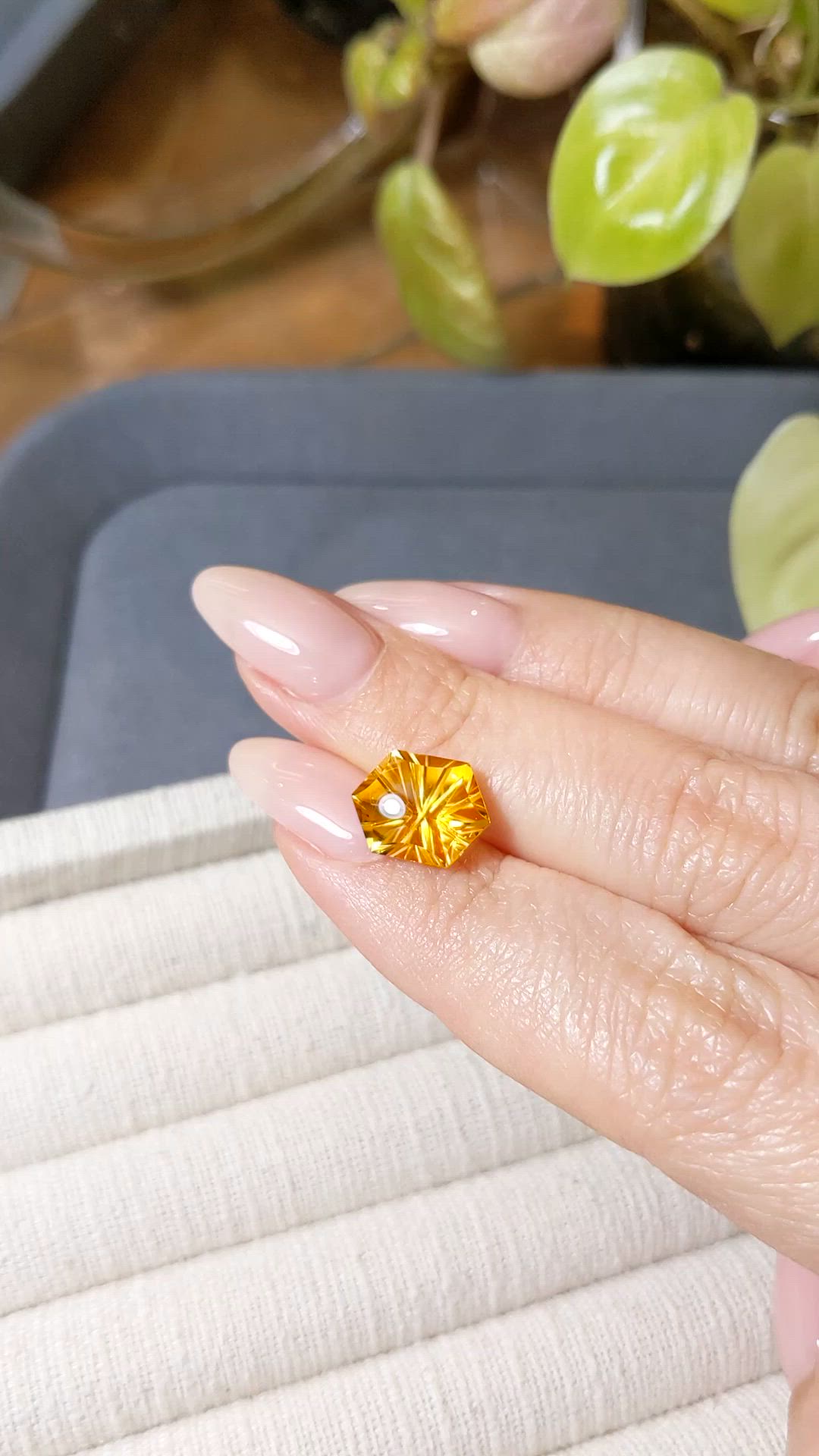 4.17 Ct. Orange Citrine from Brazil Size Video