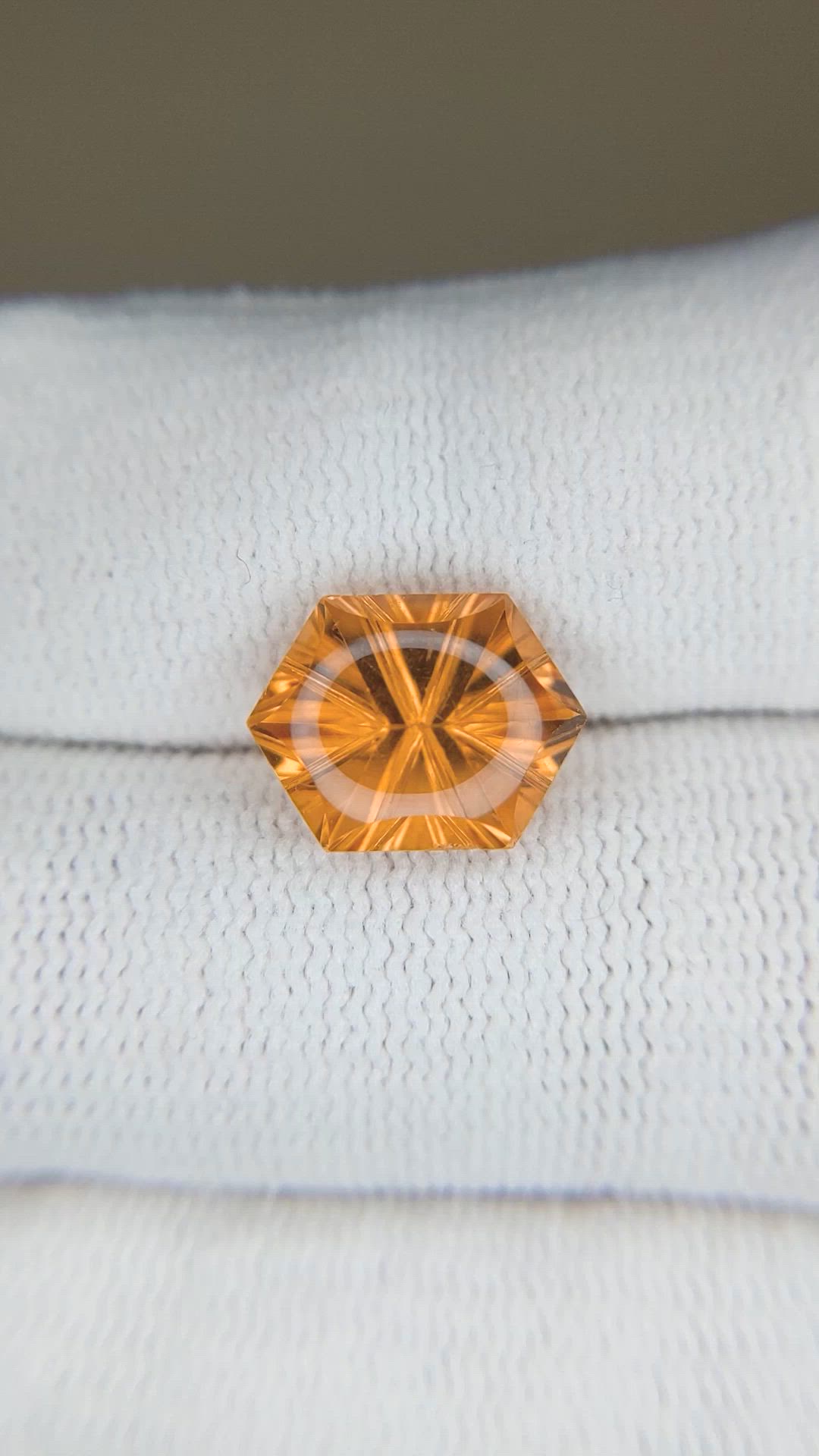 4.17 Ct. Orange Citrine from Brazil Size Video