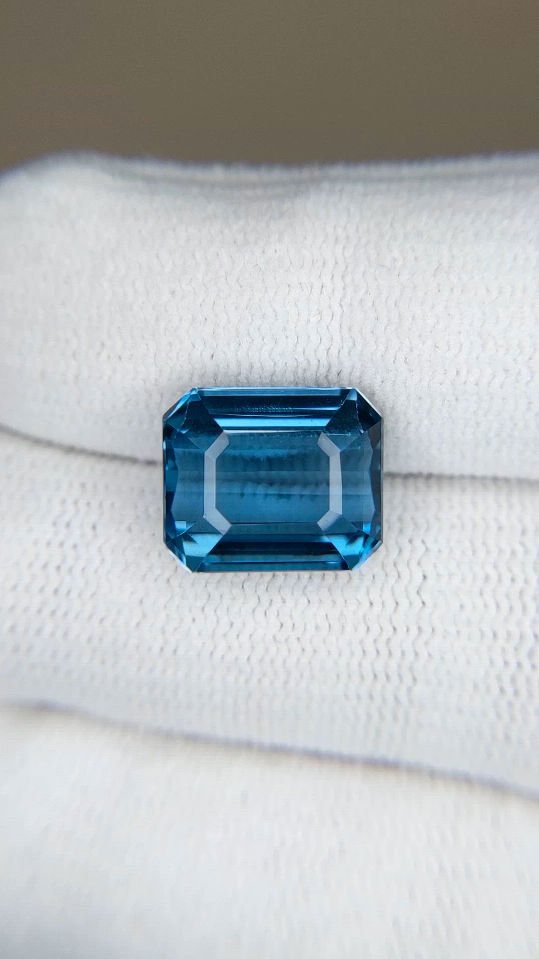 8.54 Ct. Swiss Blue Topaz from Brazil Size Video