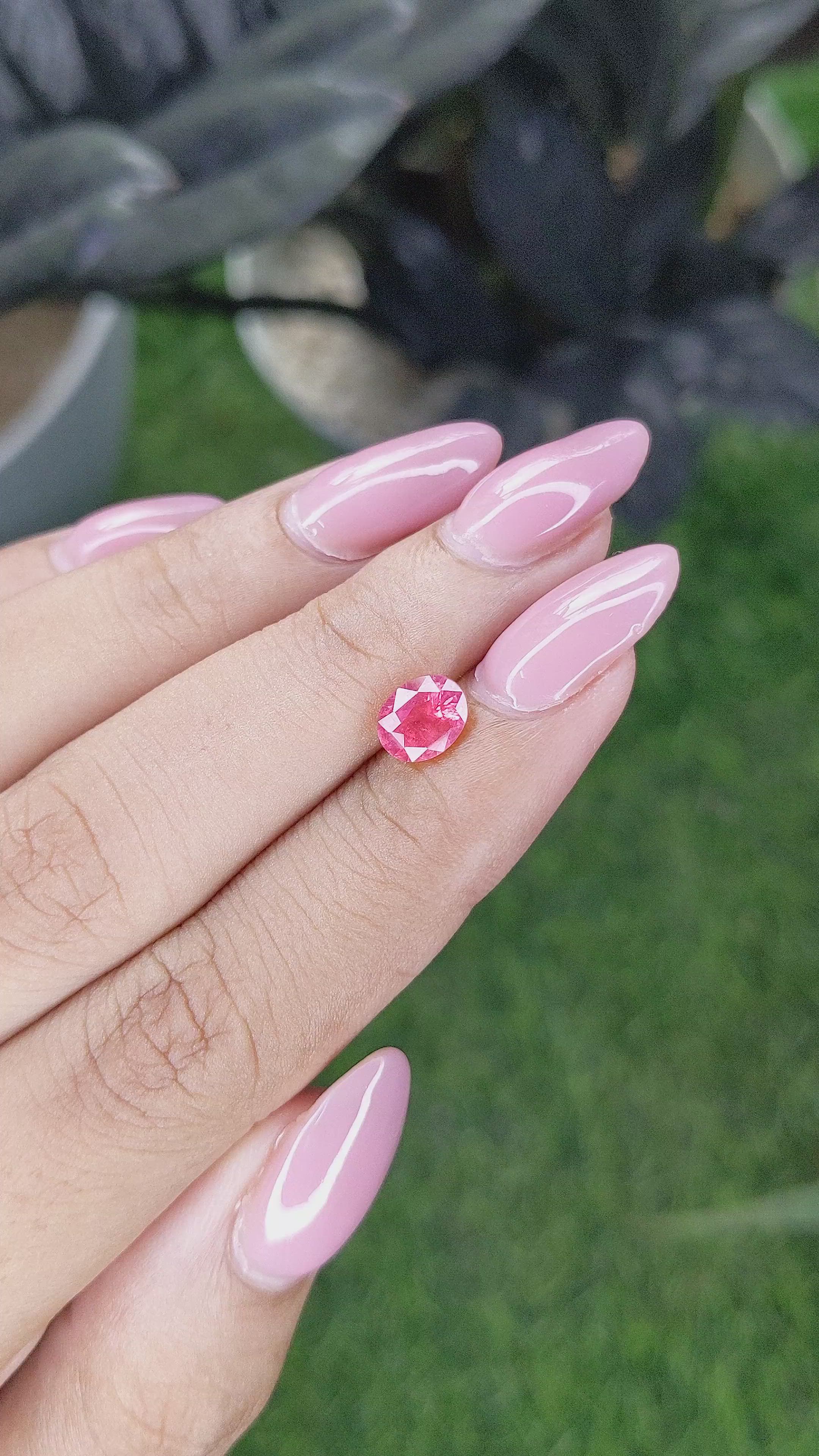 1.17 Ct. Pink Spinel from Tanzania Size Video