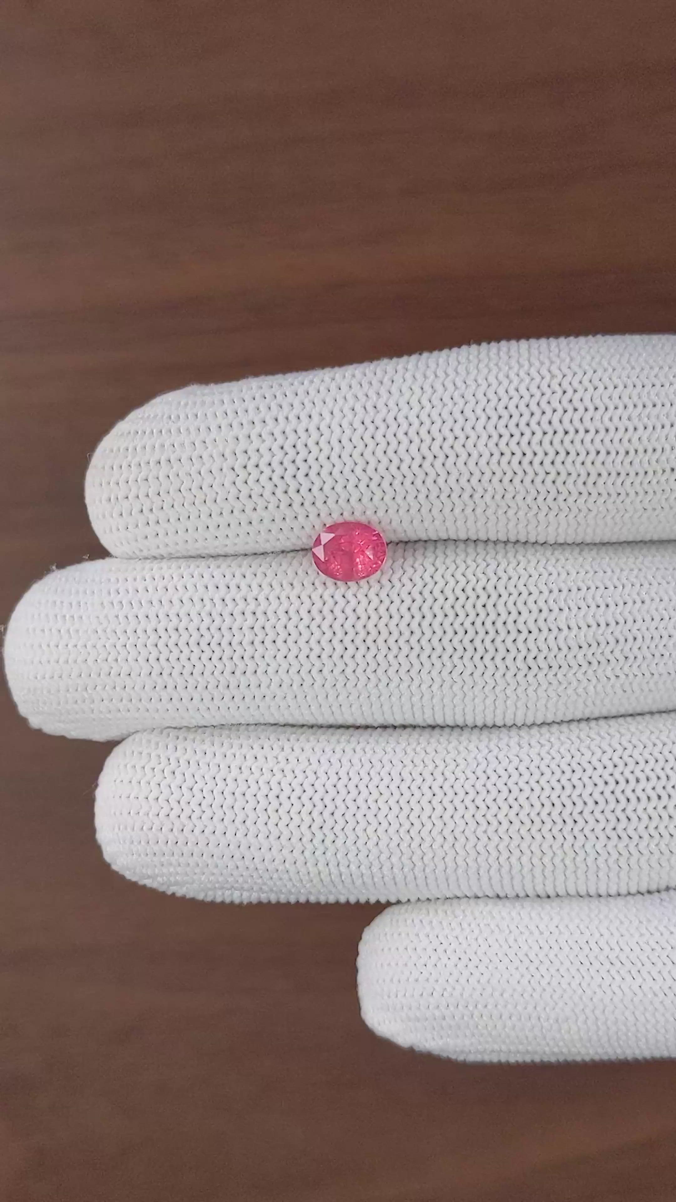 1.17 Ct. Pink Spinel from Tanzania Size Video