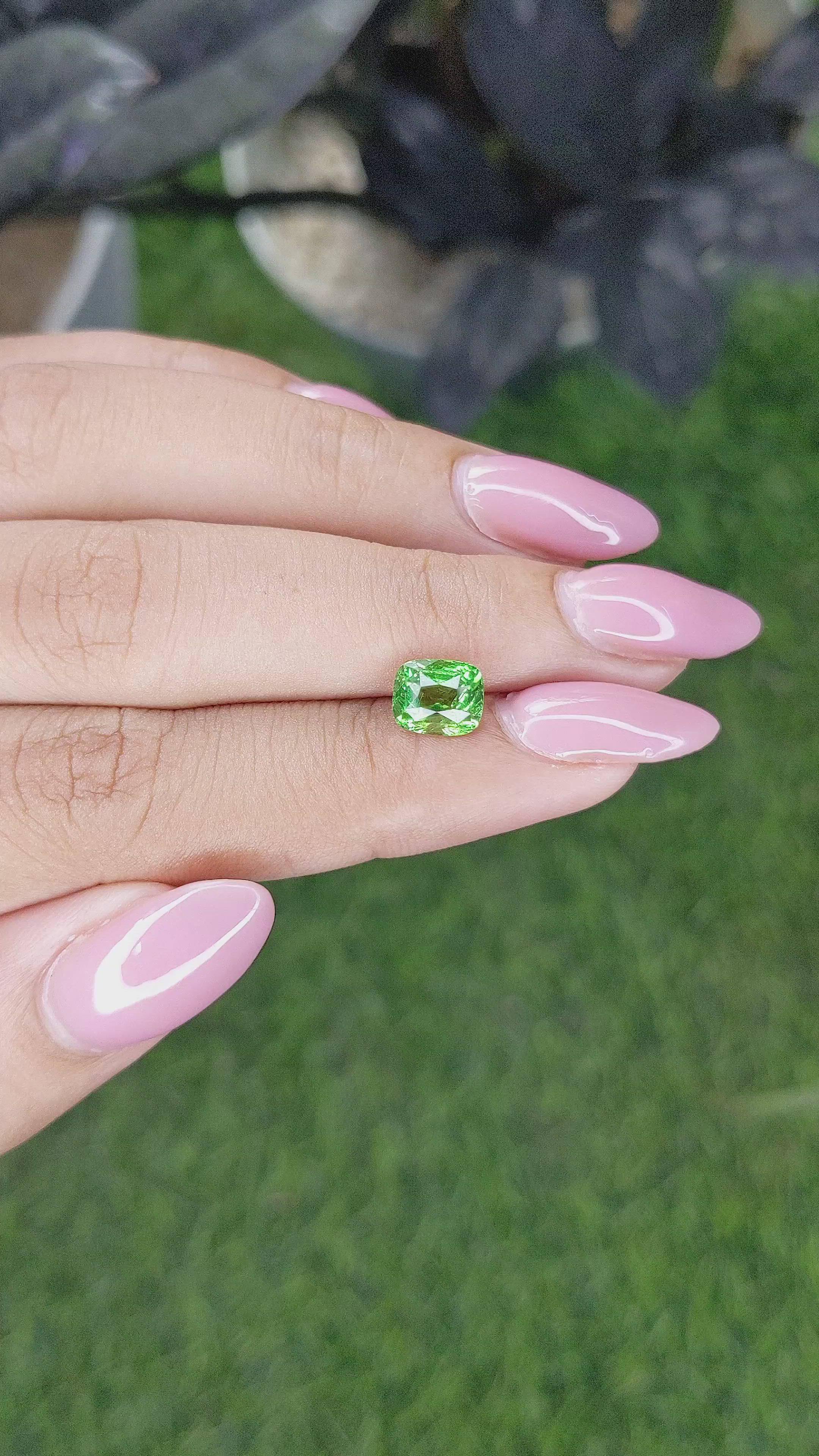 1.70 Ct. Tsavorite Garnet from Tanzania Size Video