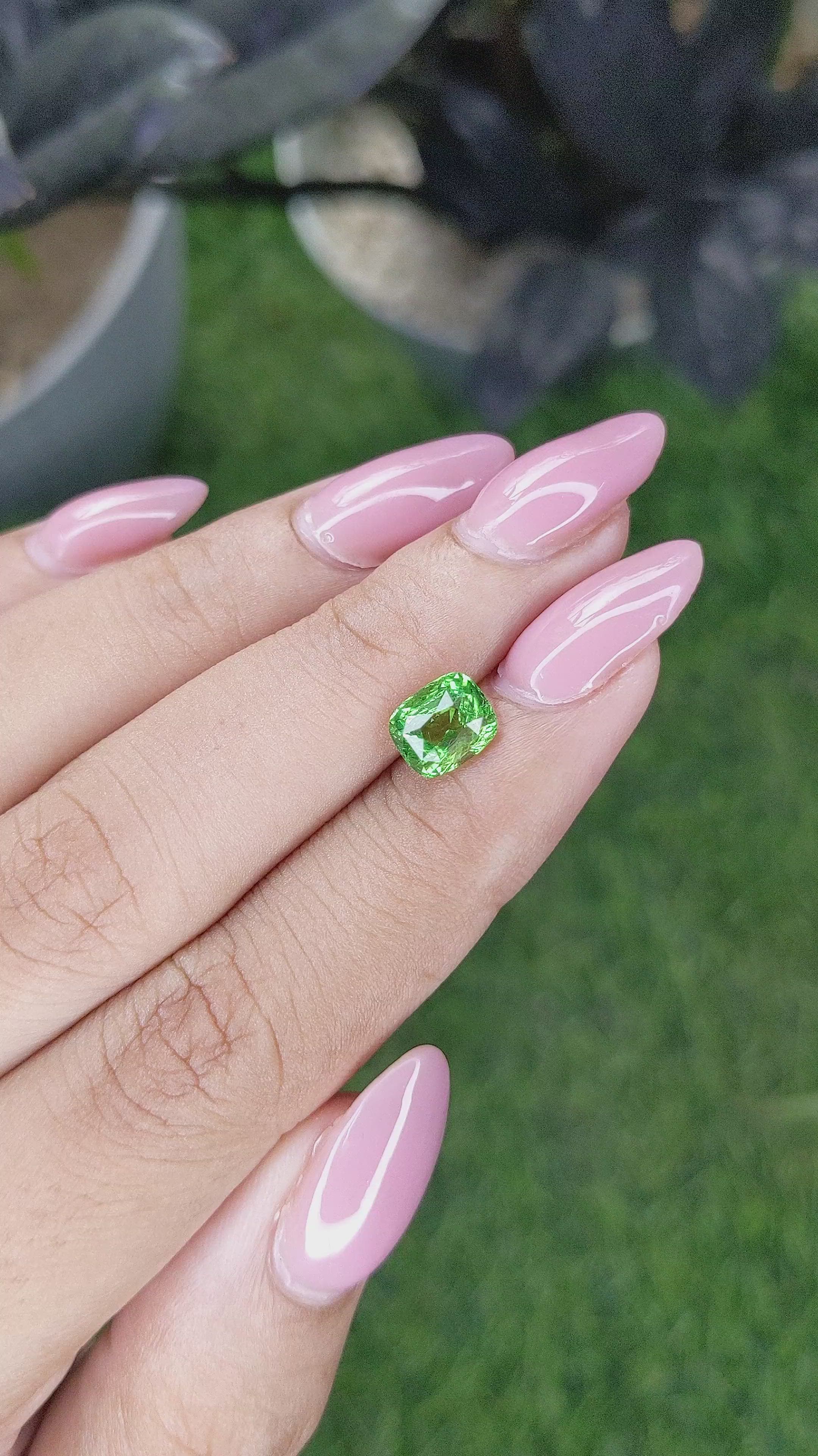1.70 Ct. Tsavorite Garnet from Tanzania Size Video