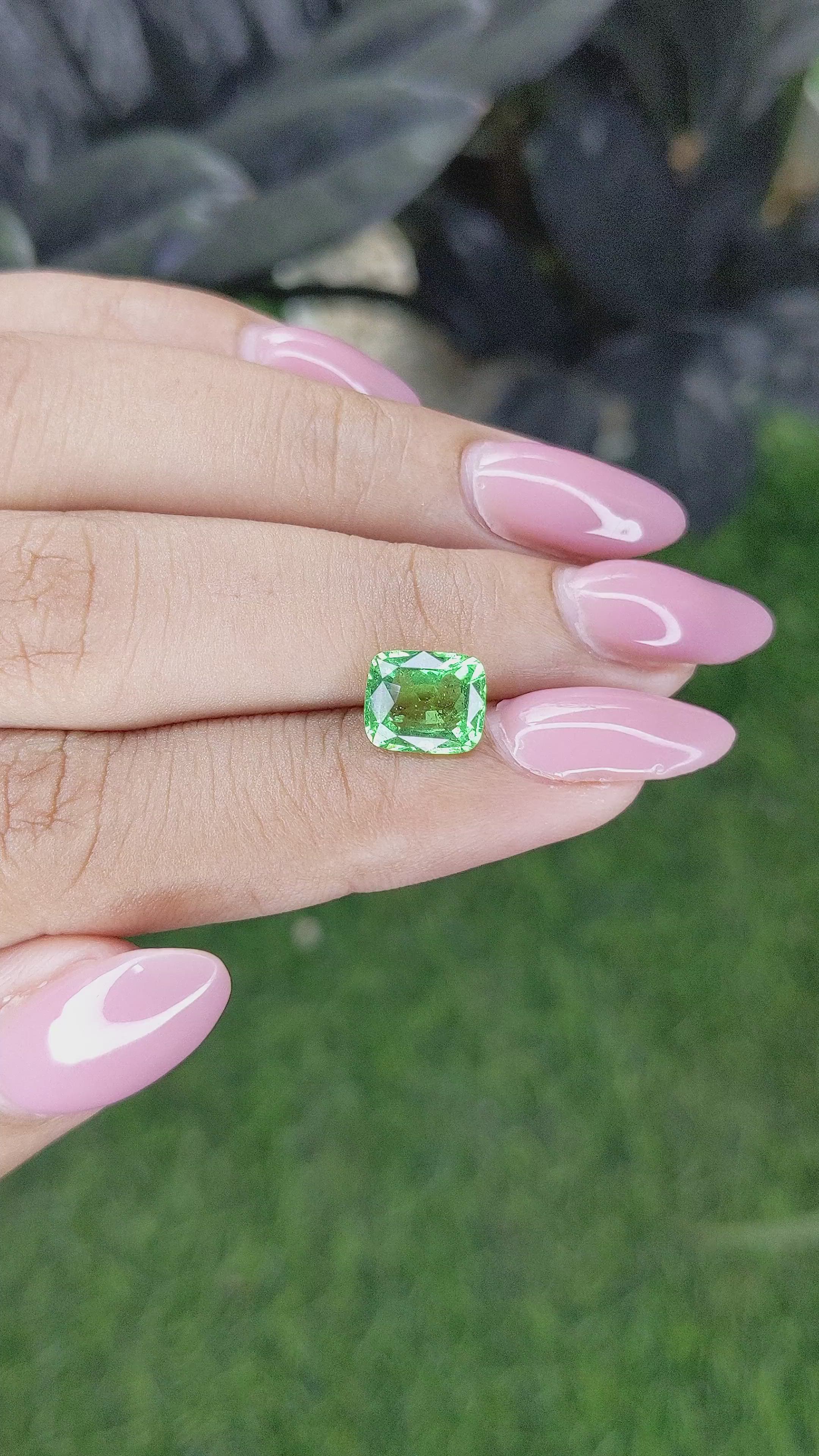 2.48 Ct. Tsavorite Garnet from Tanzania Size Video