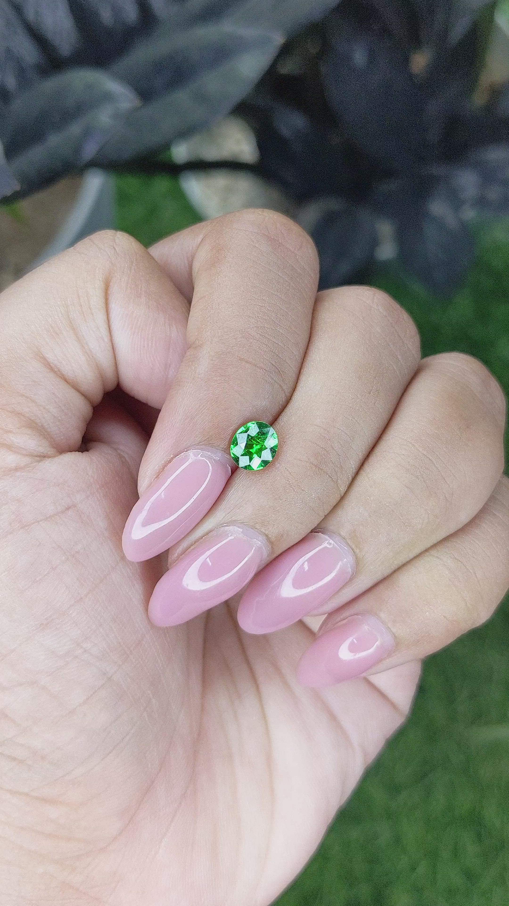 0.85 Ct. Tsavorite Garnet from Tanzania Size Video