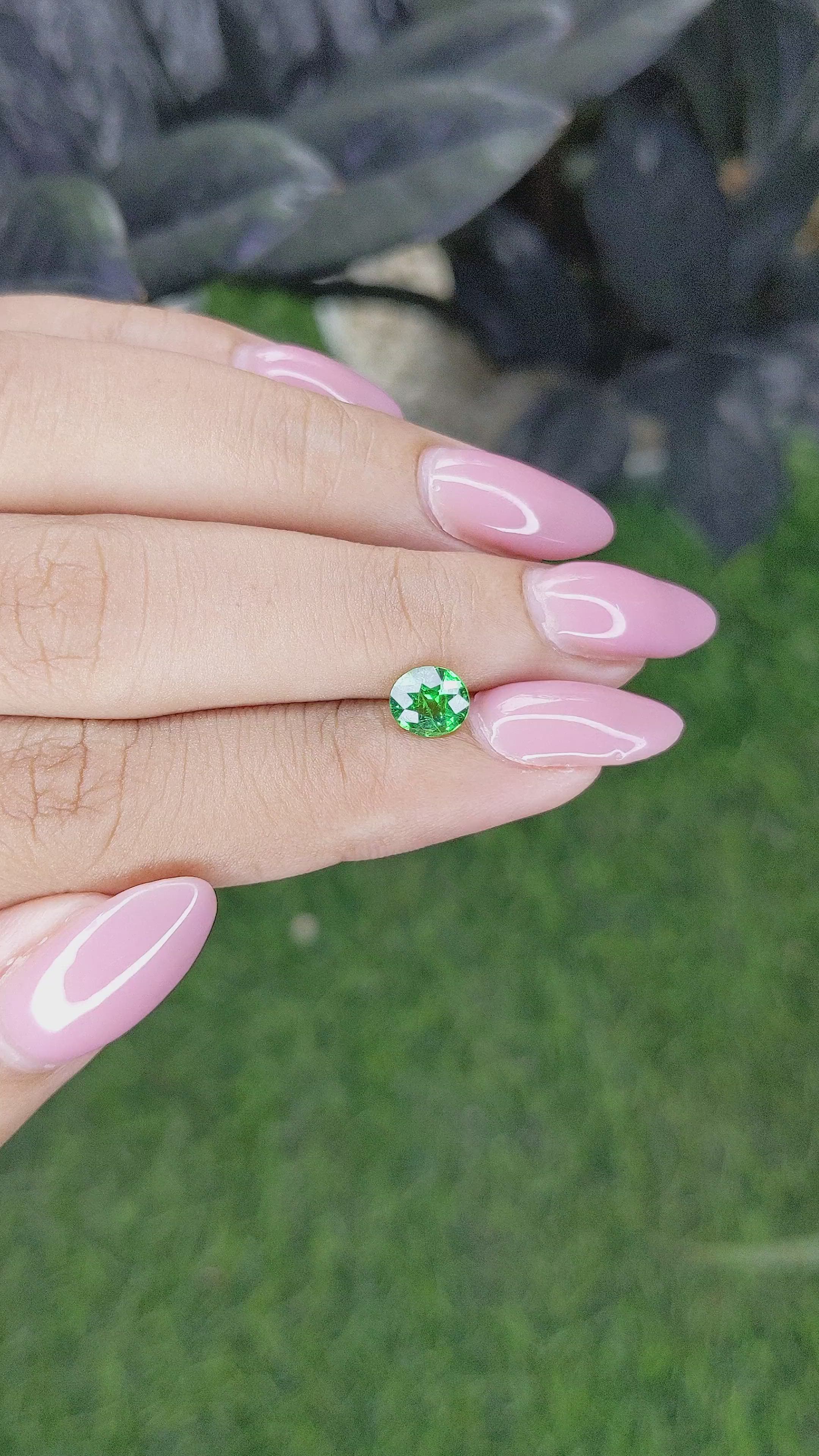 0.85 Ct. Tsavorite Garnet from Tanzania Size Video