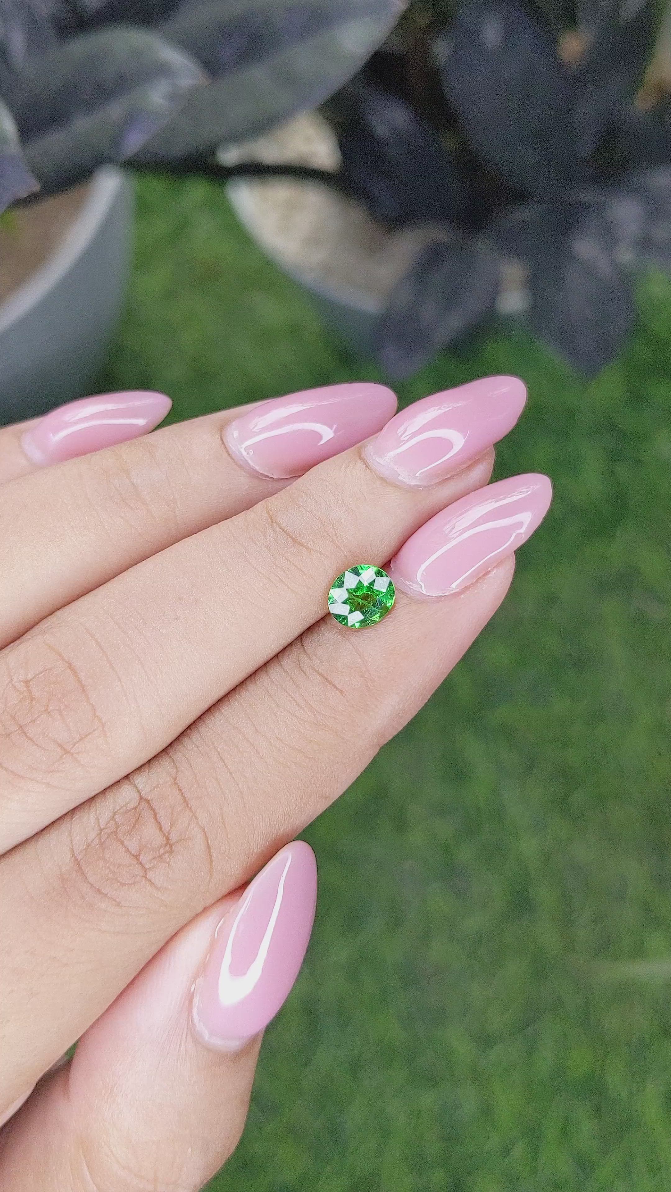 0.85 Ct. Tsavorite Garnet from Tanzania Size Video