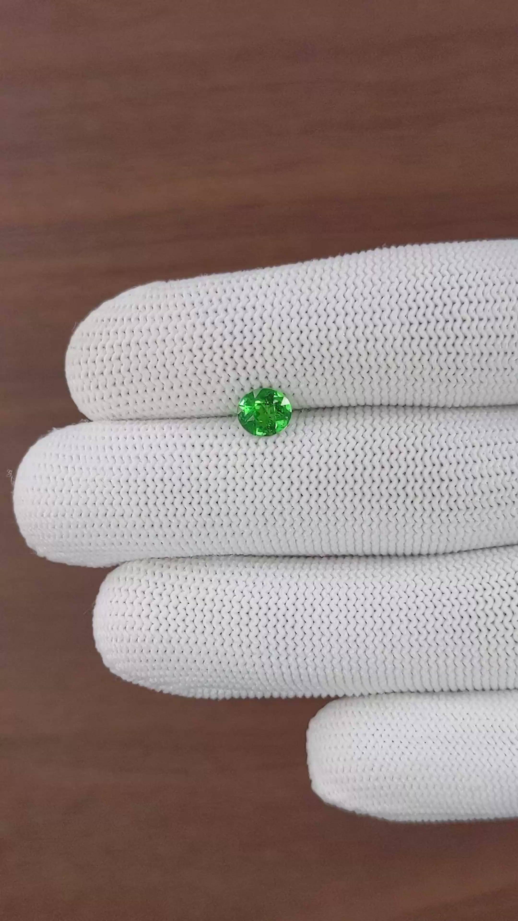 0.85 Ct. Tsavorite Garnet from Tanzania Size Video