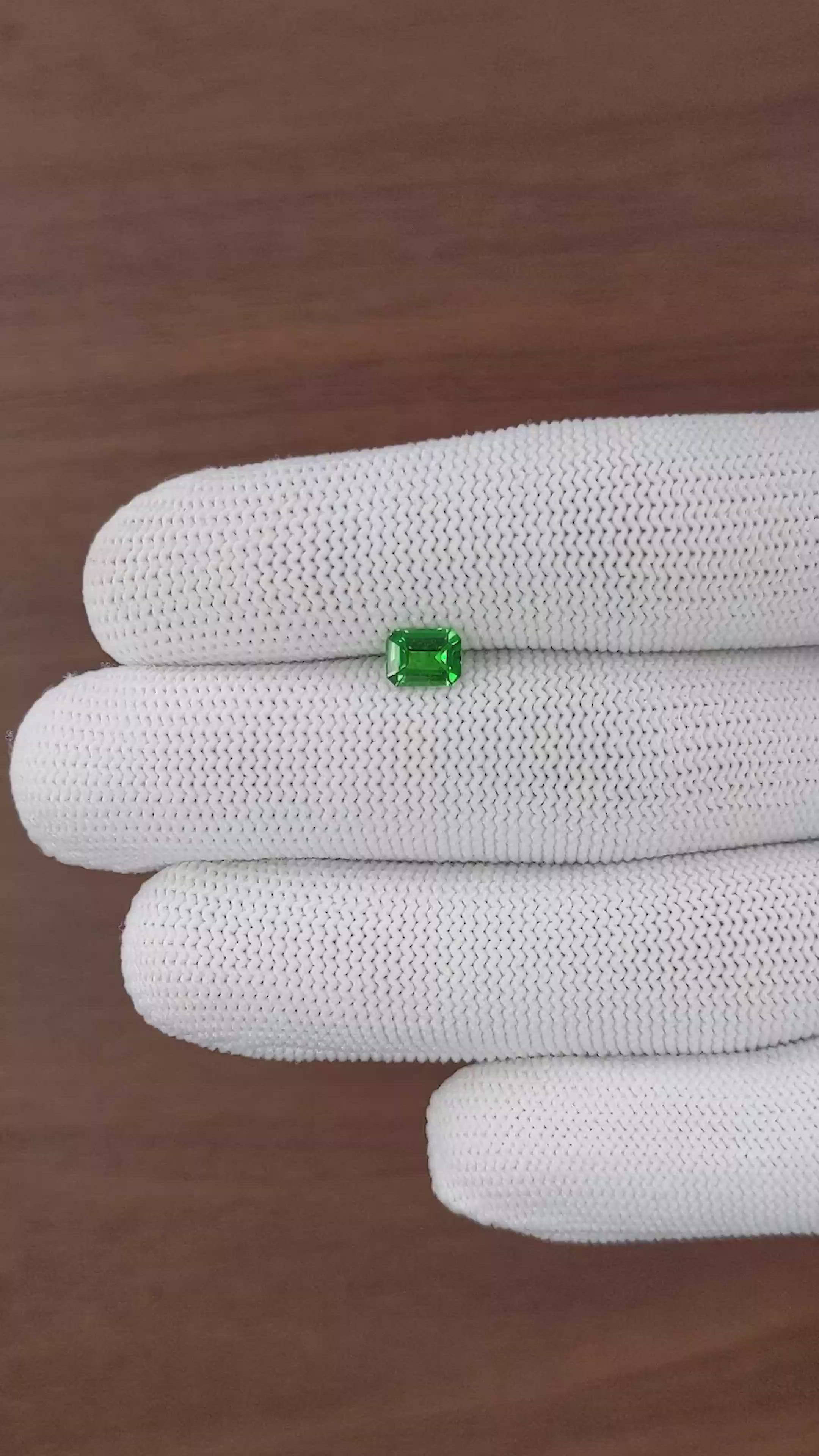 0.87 Ct. Tsavorite Garnet from Tanzania Size Video